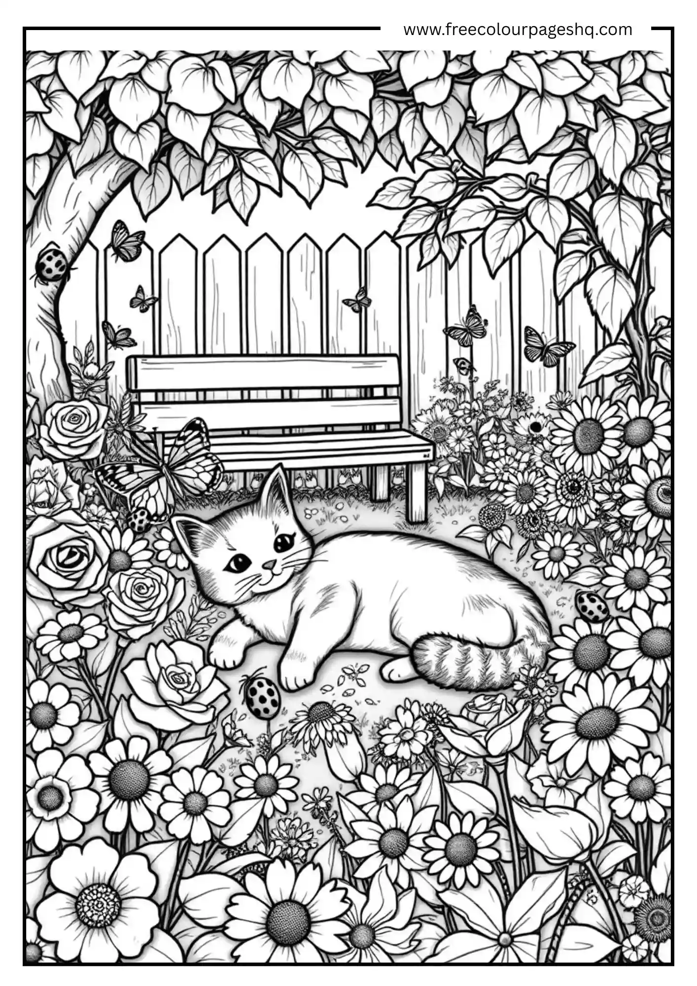 Cat Among Flowers