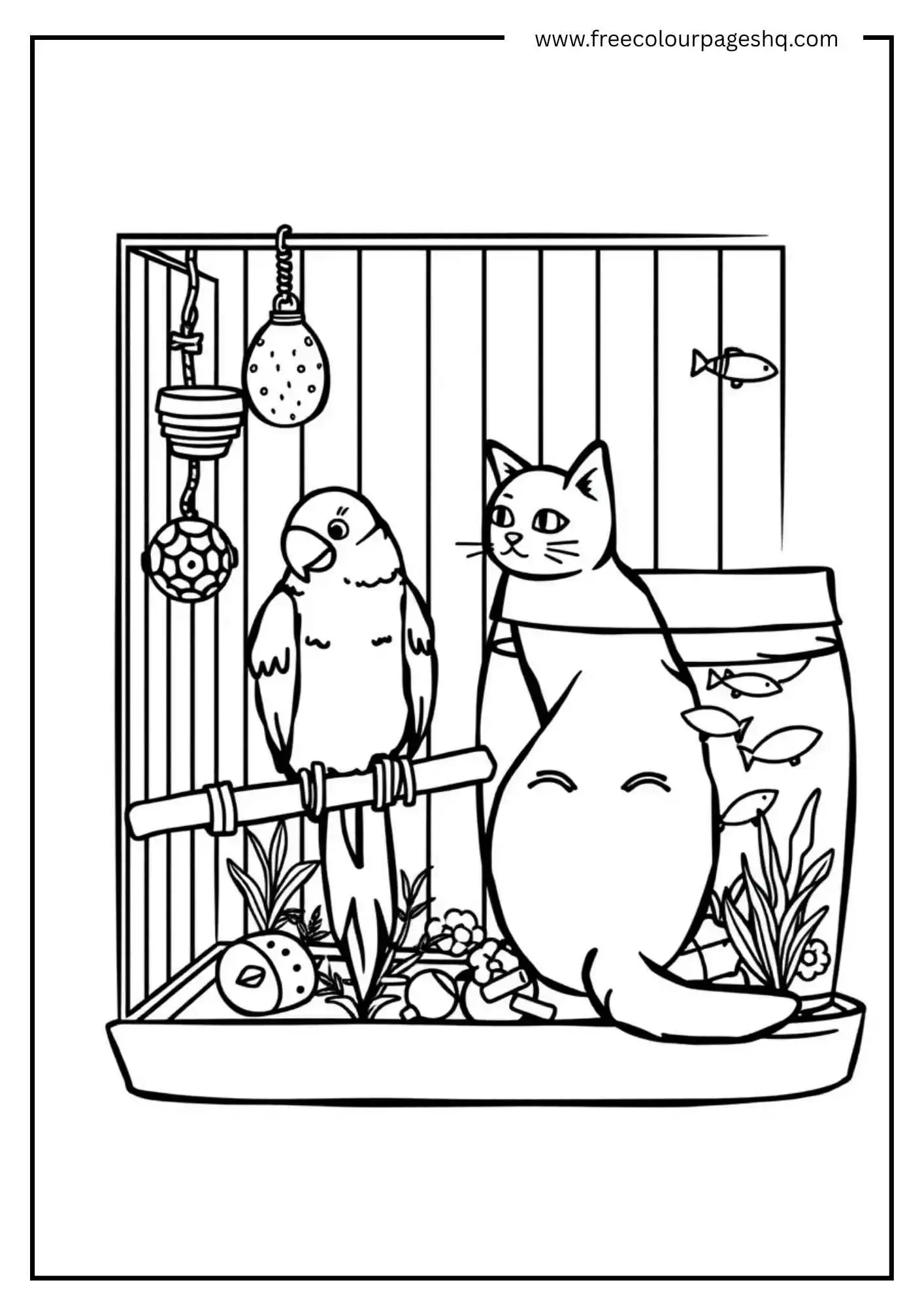 Curious Cat and Chirpy Bird