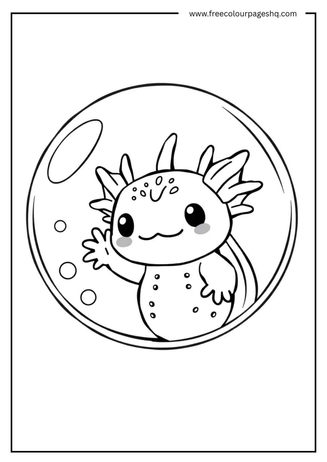Cute Axolotl in Bubble