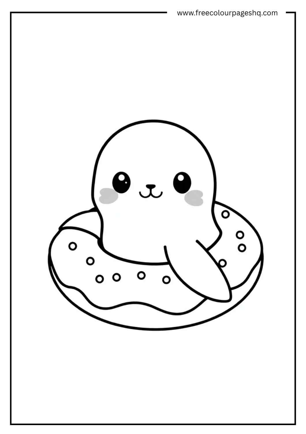 Cute Seal in Donut Ring