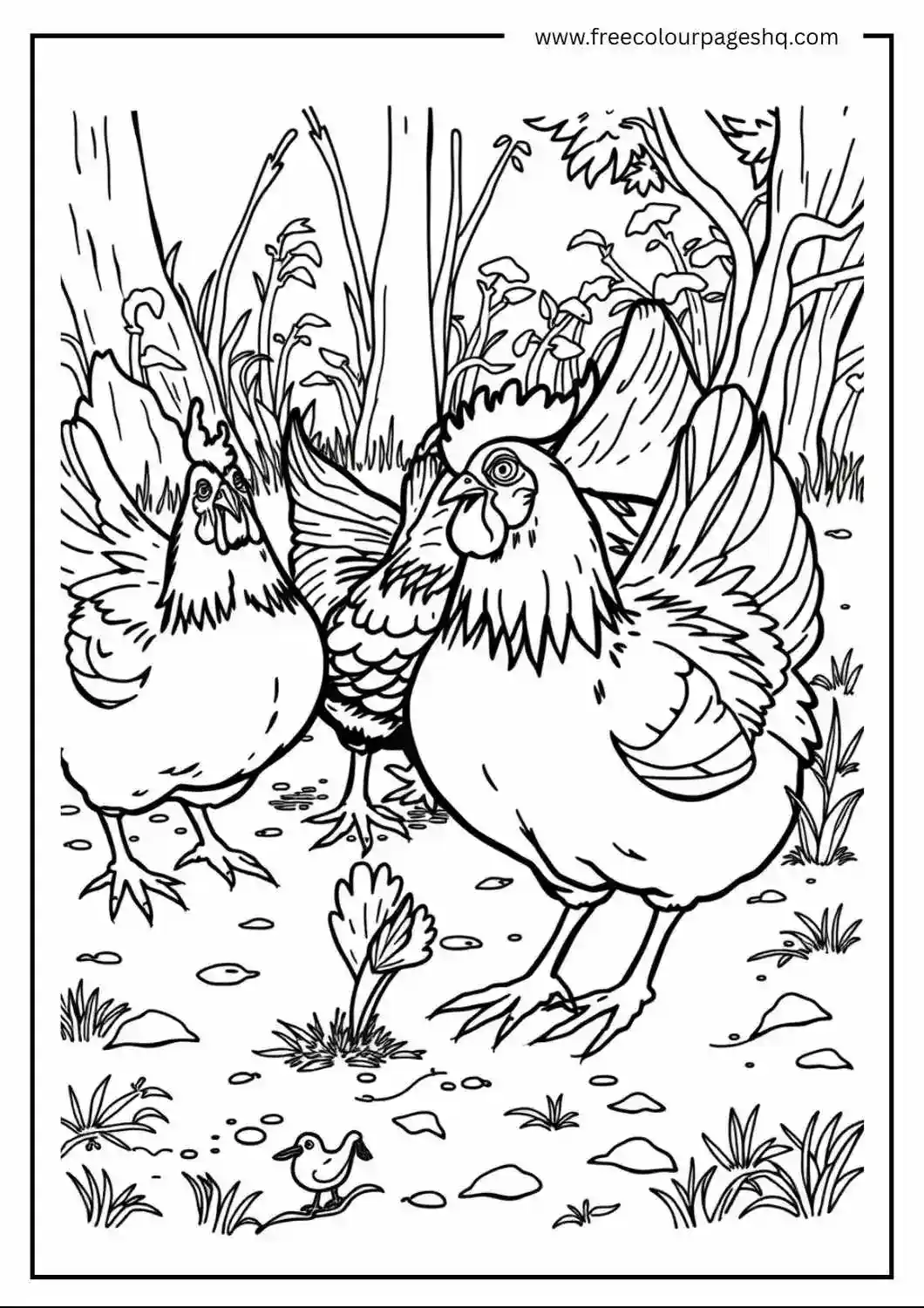 Hens in the Meadow