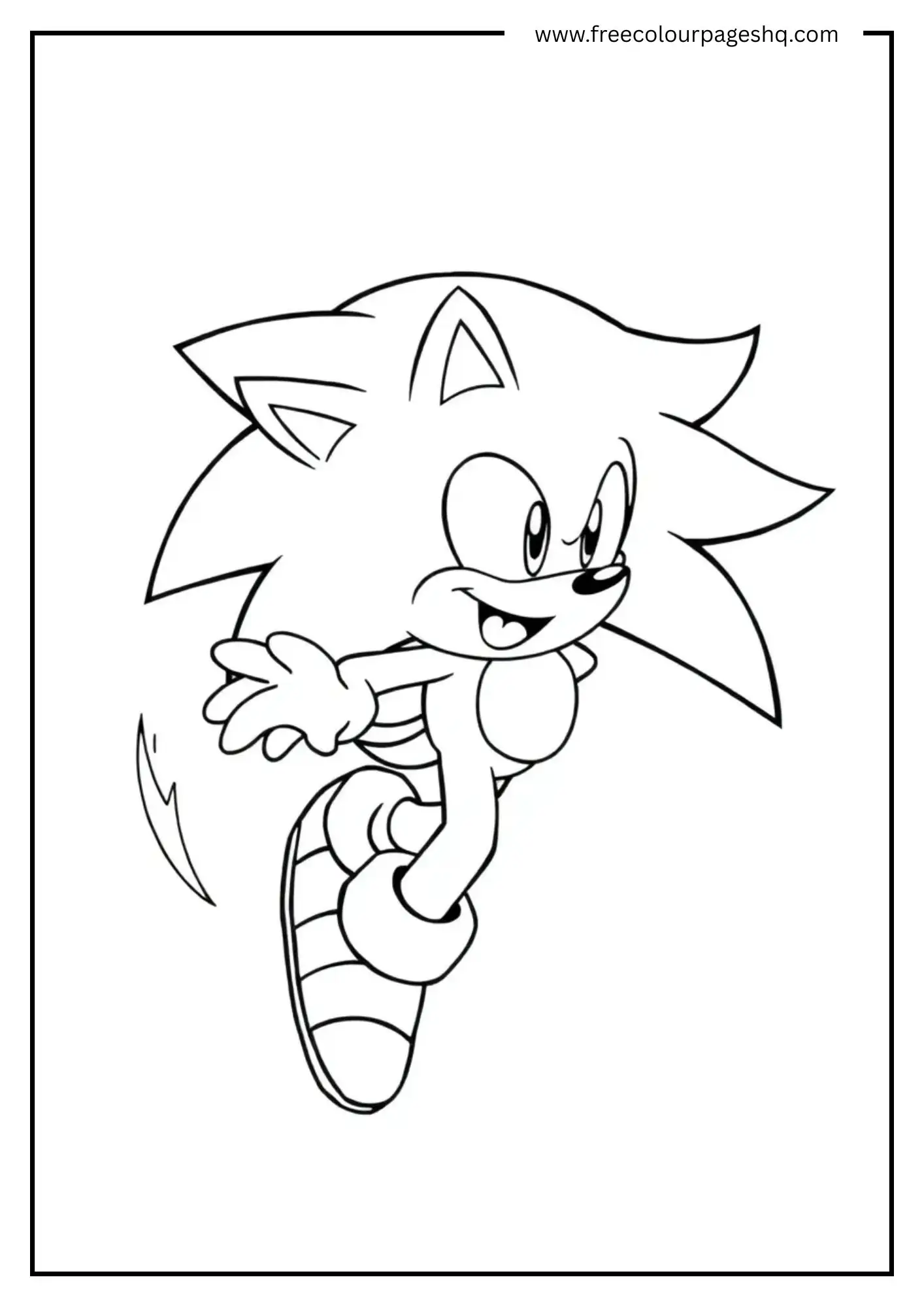 Jumping Sonic Coloring Page