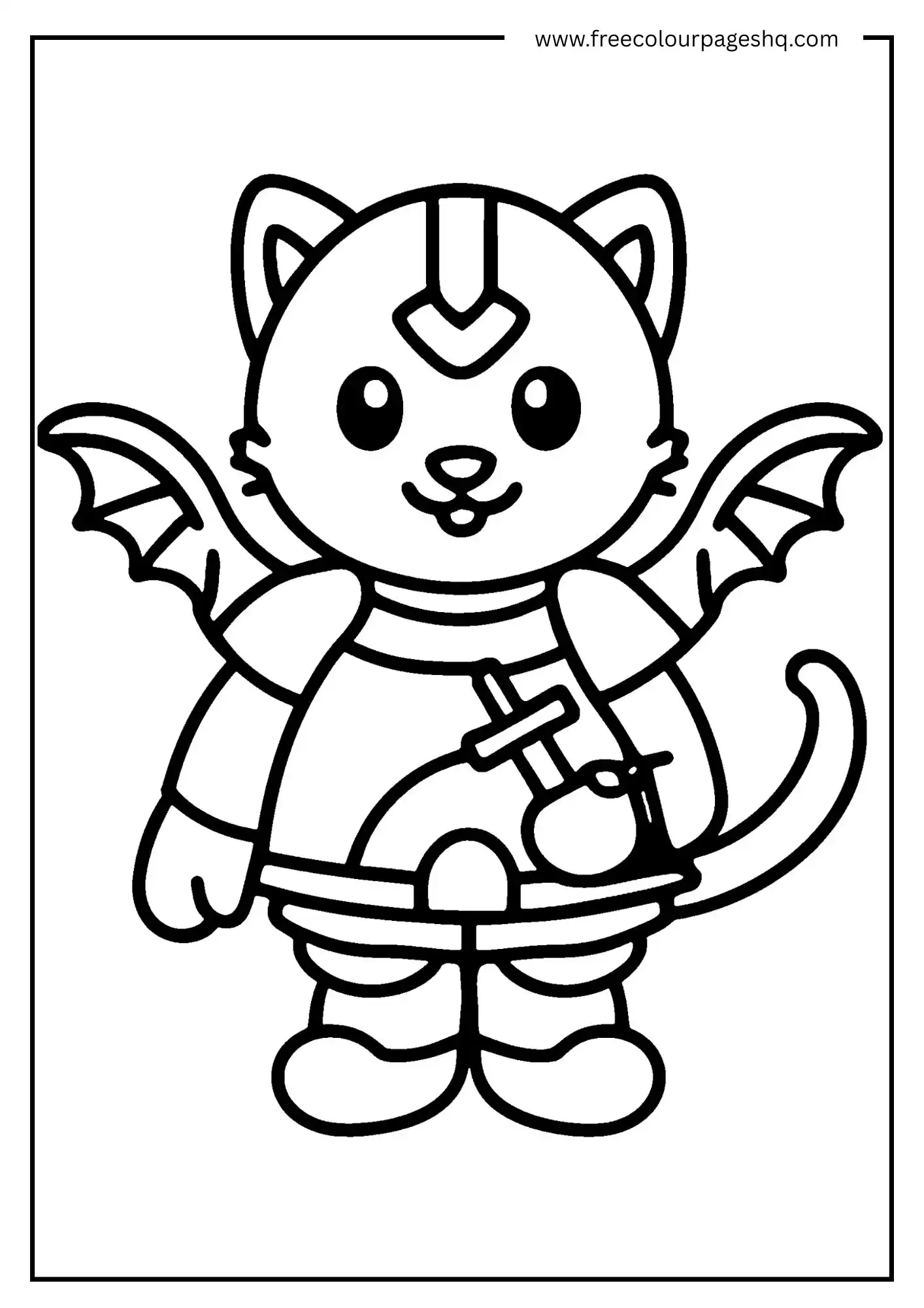 Knight Meow Coloring Page