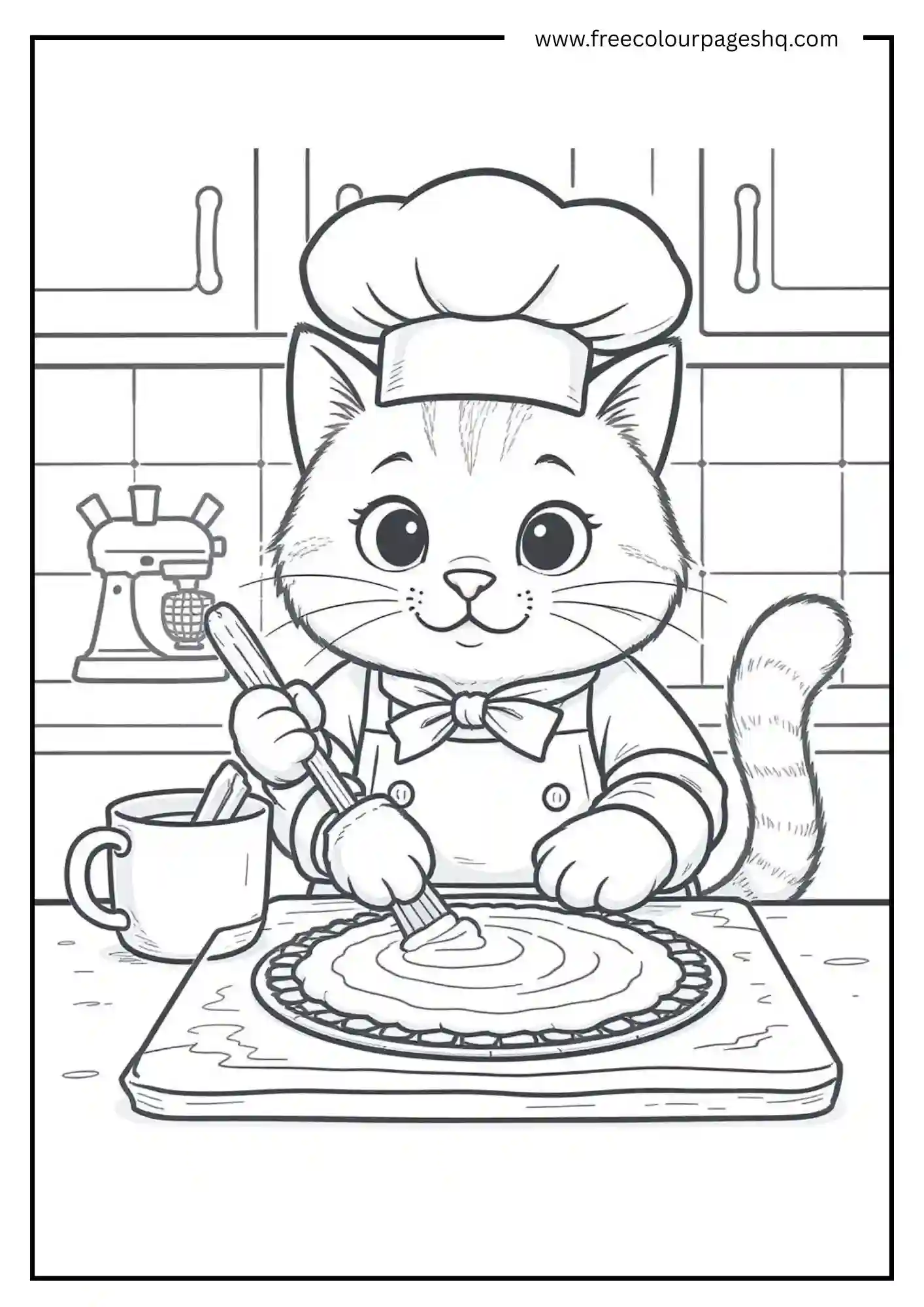 Meowzza Time Coloring Page
