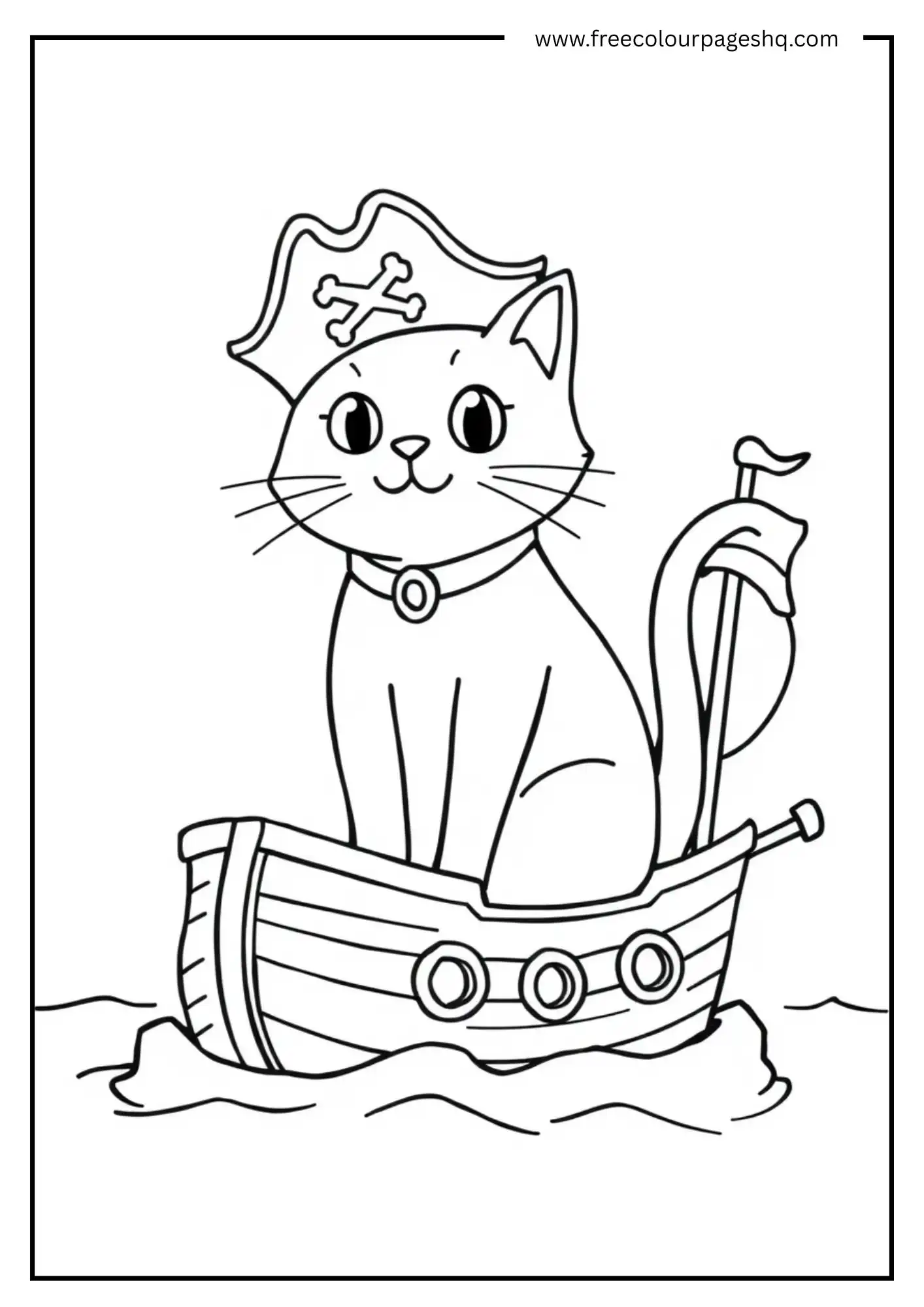 Pirate Cat on a Ship