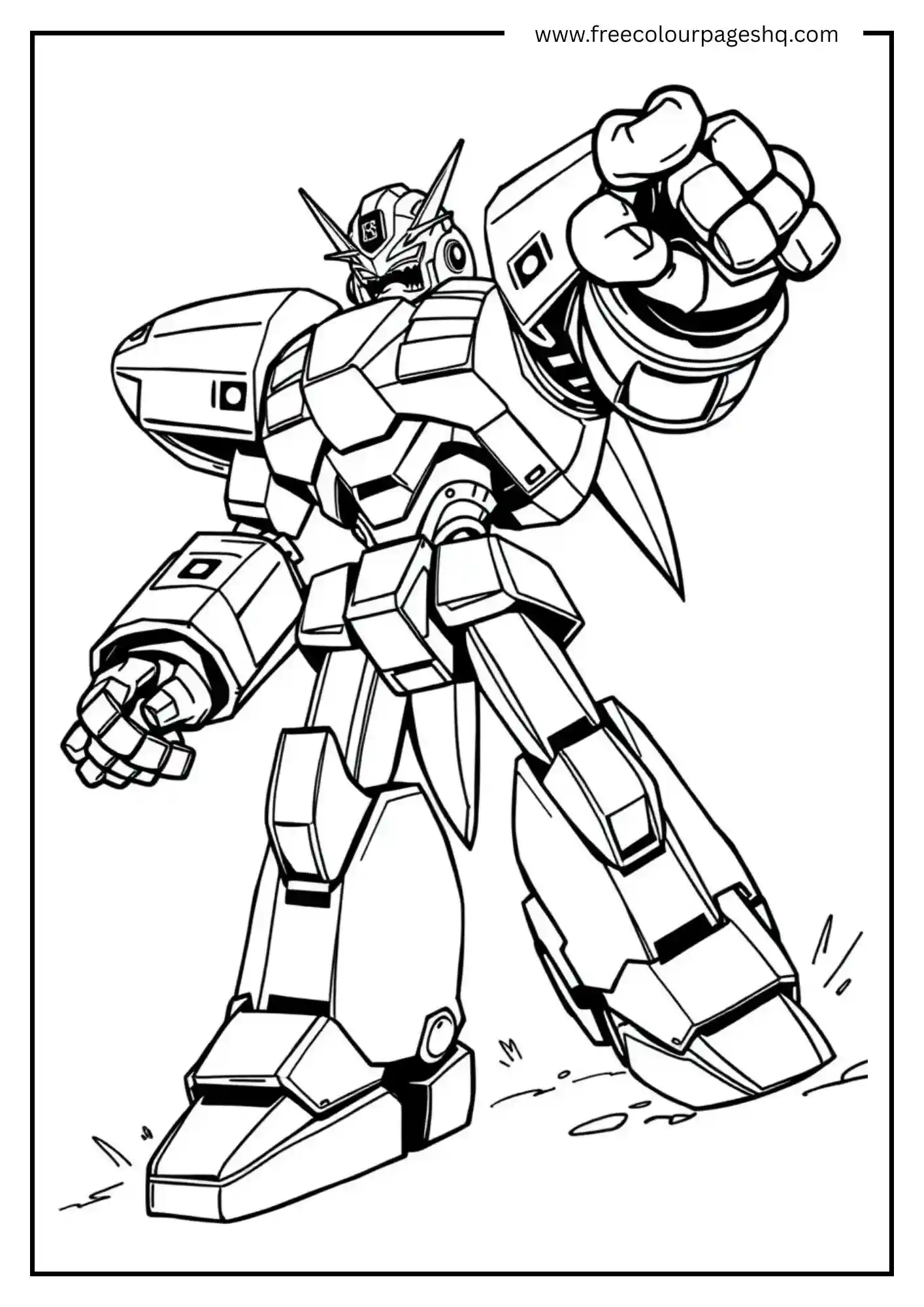 Powerful Robot Striking a Pose