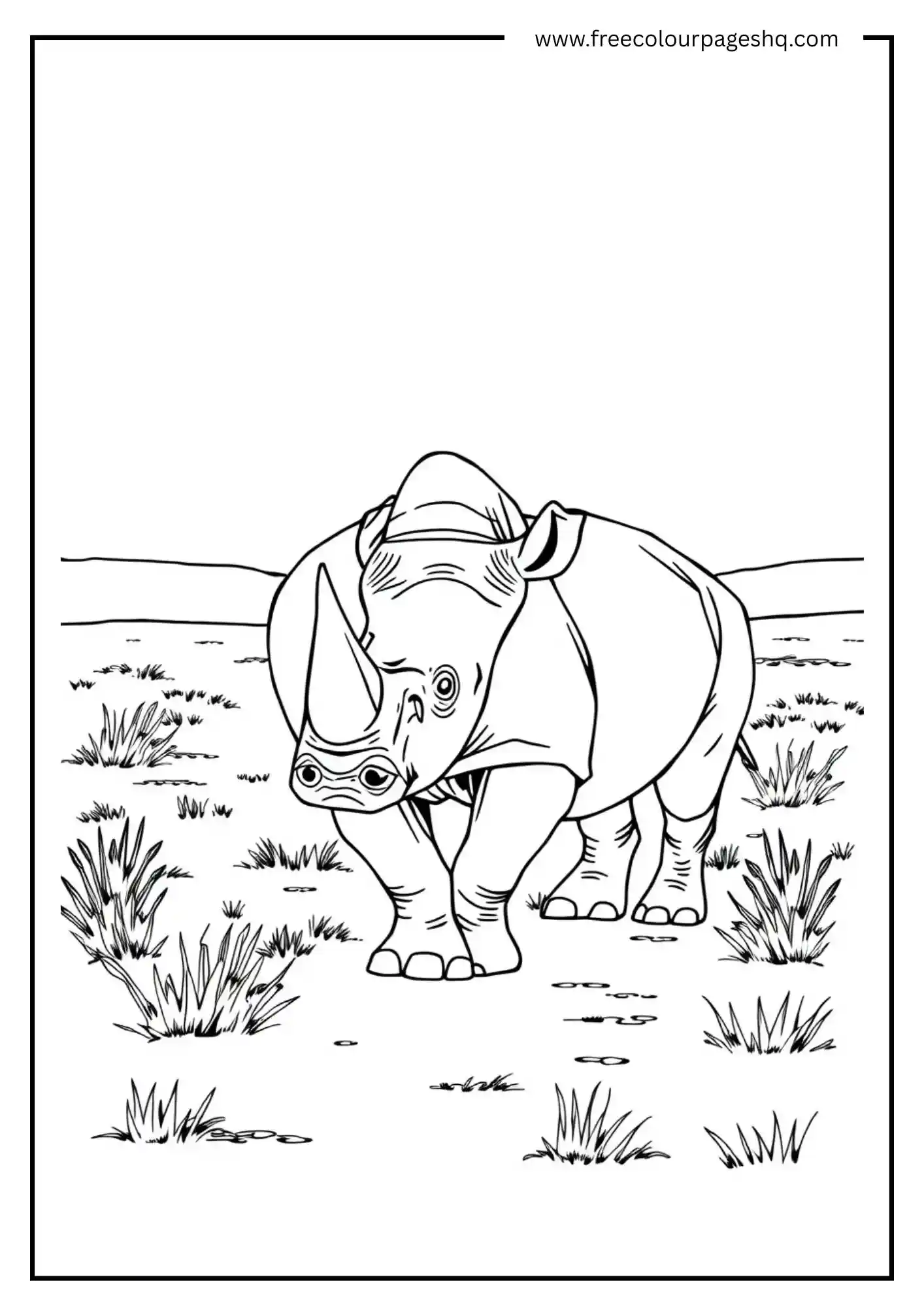 Rhino in the Grasslands