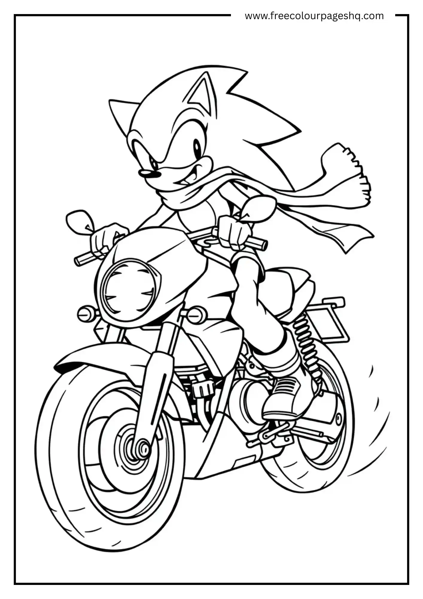Sonic Riding a Motorcycle