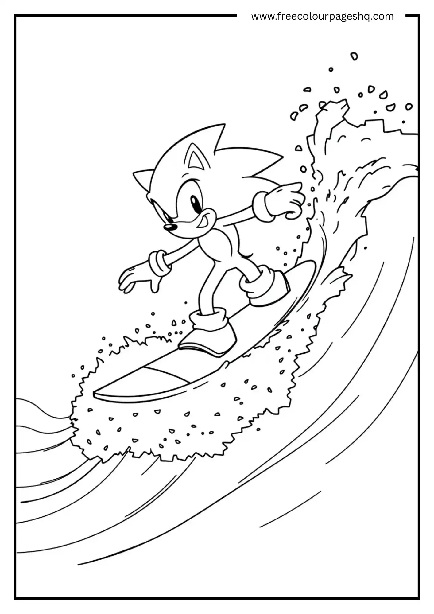 Sonic Riding the Surfboard