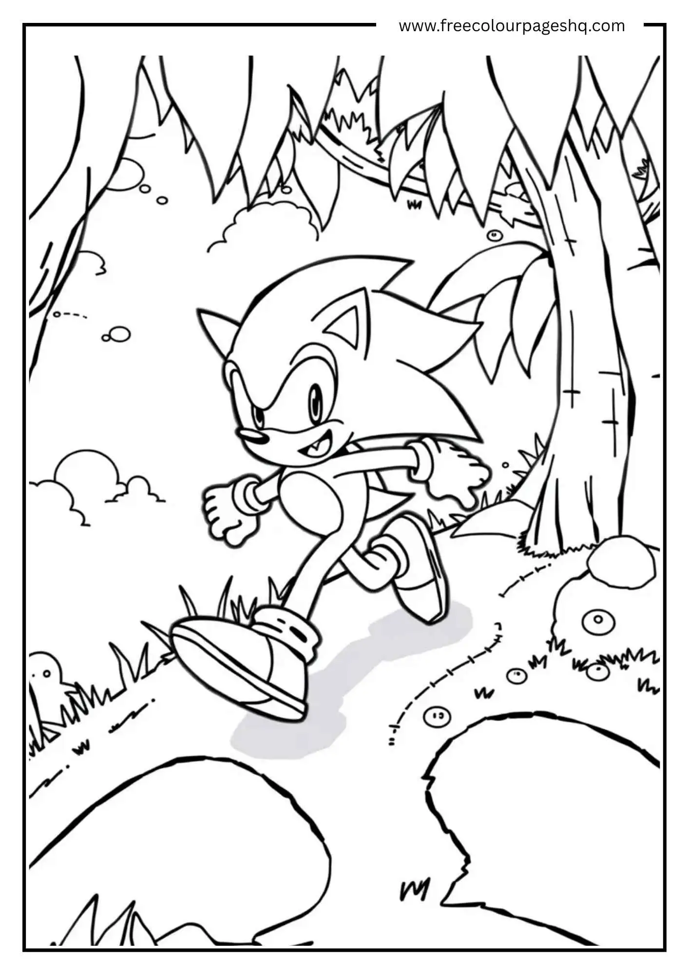 Sonic Running Through Forest
