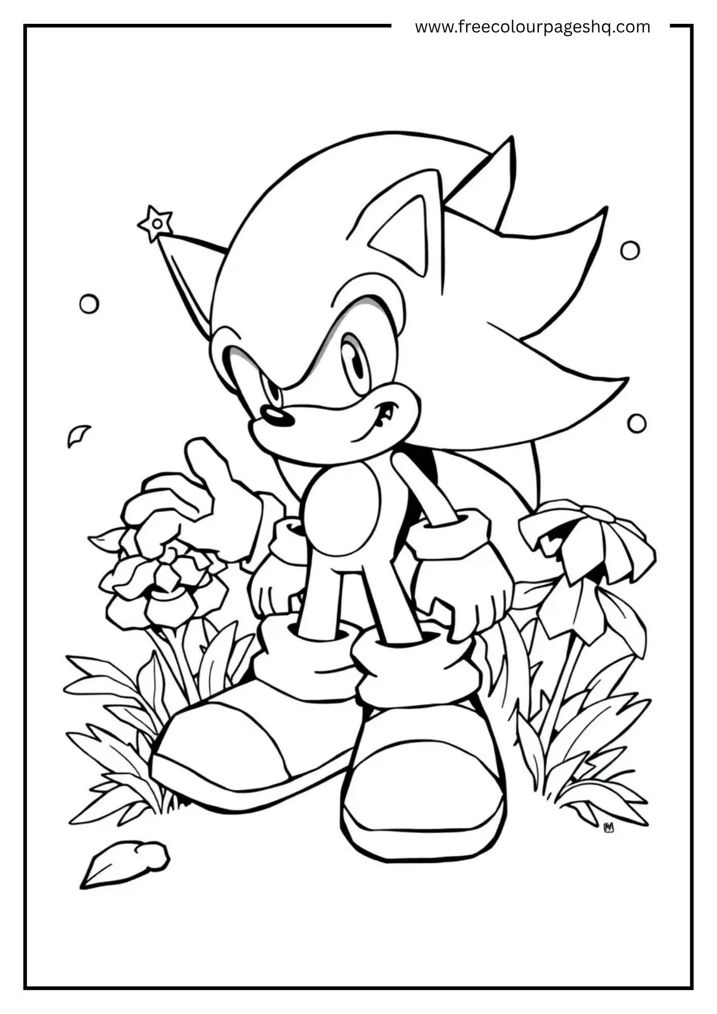 Sonic Surrounded by Flowers