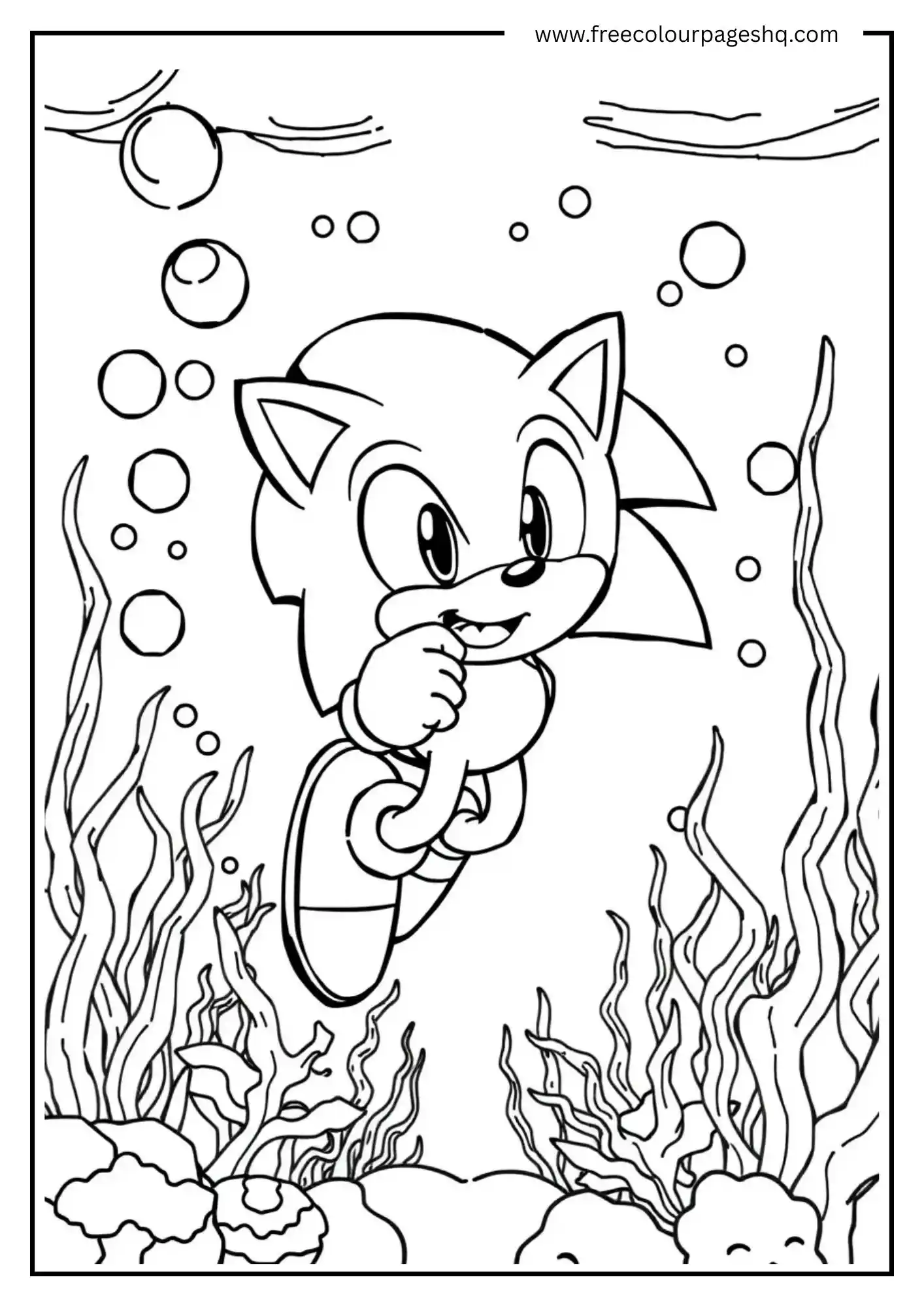 Sonic Swimming Underwater