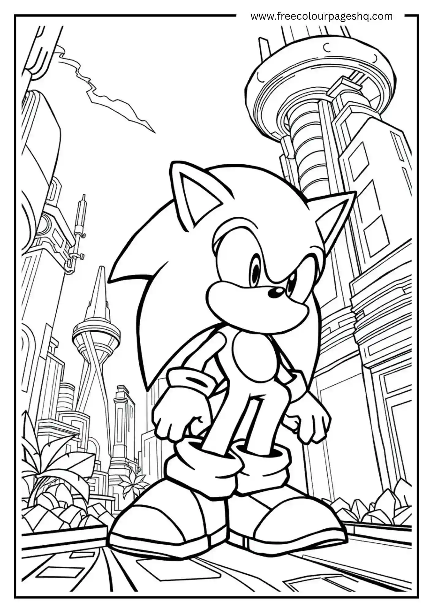 Sonic in a Sci-Fi City