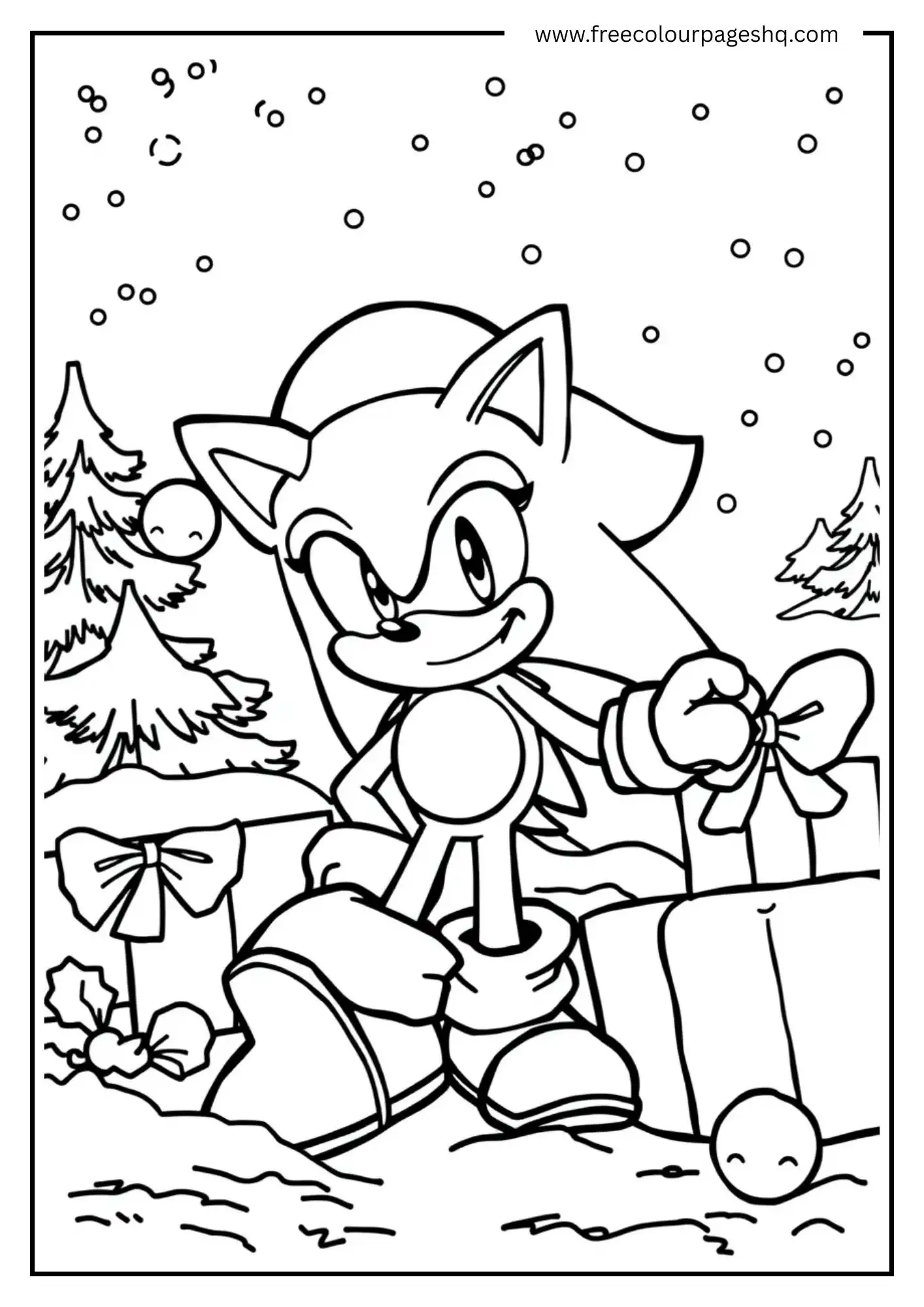 Sonic with Christmas Gifts