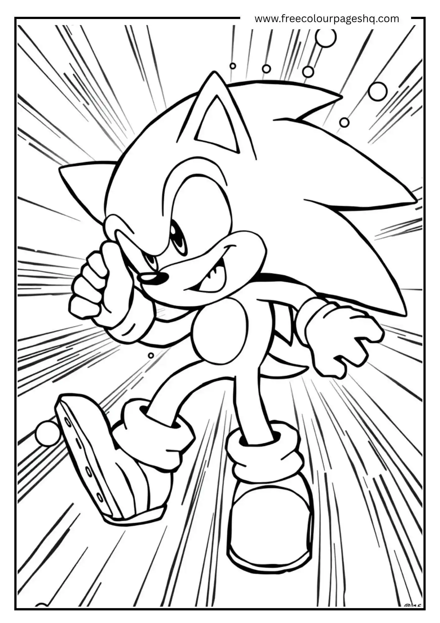 Speedy Sonic Coloring Page