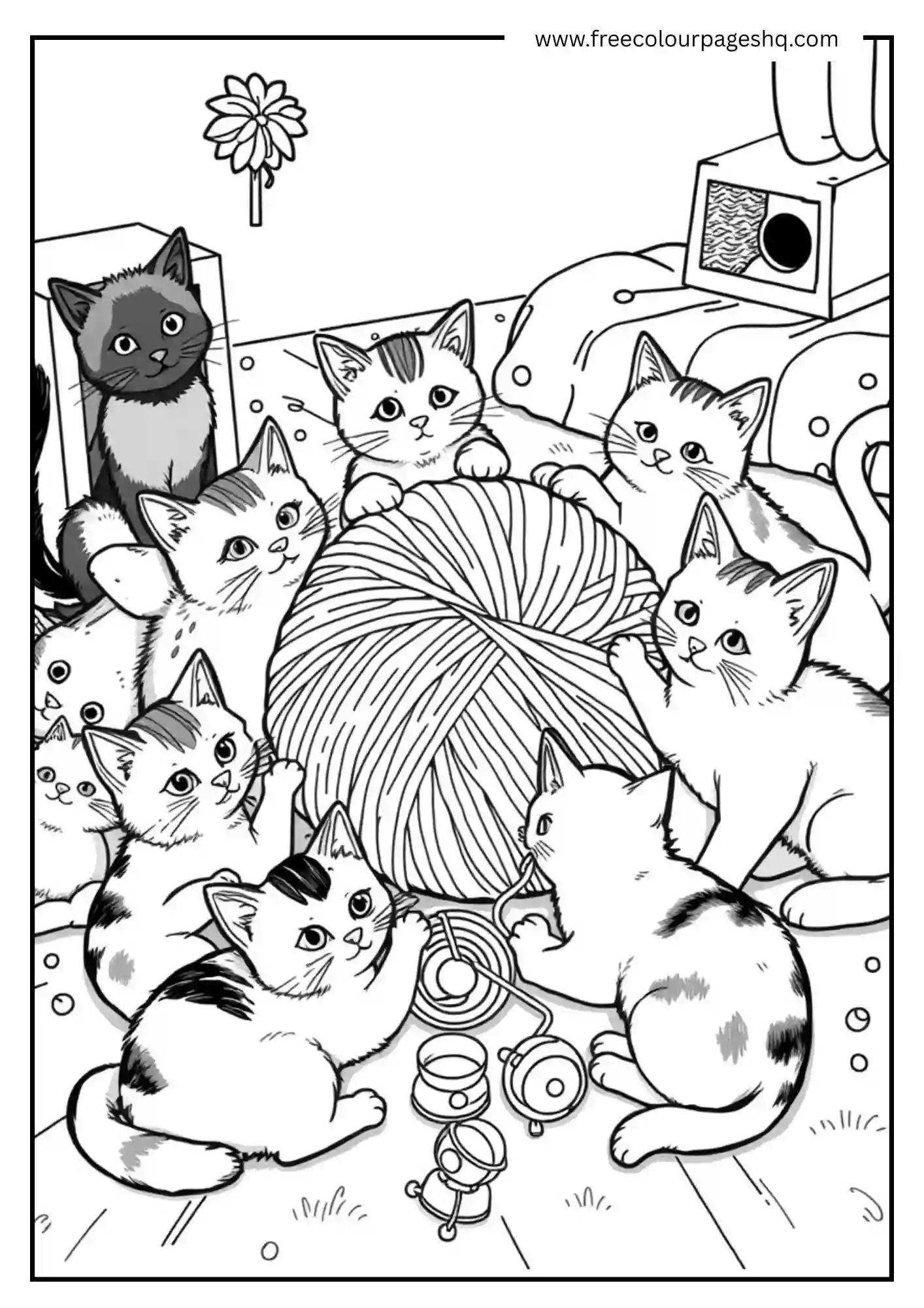 The Yarn Gathering Coloring Page