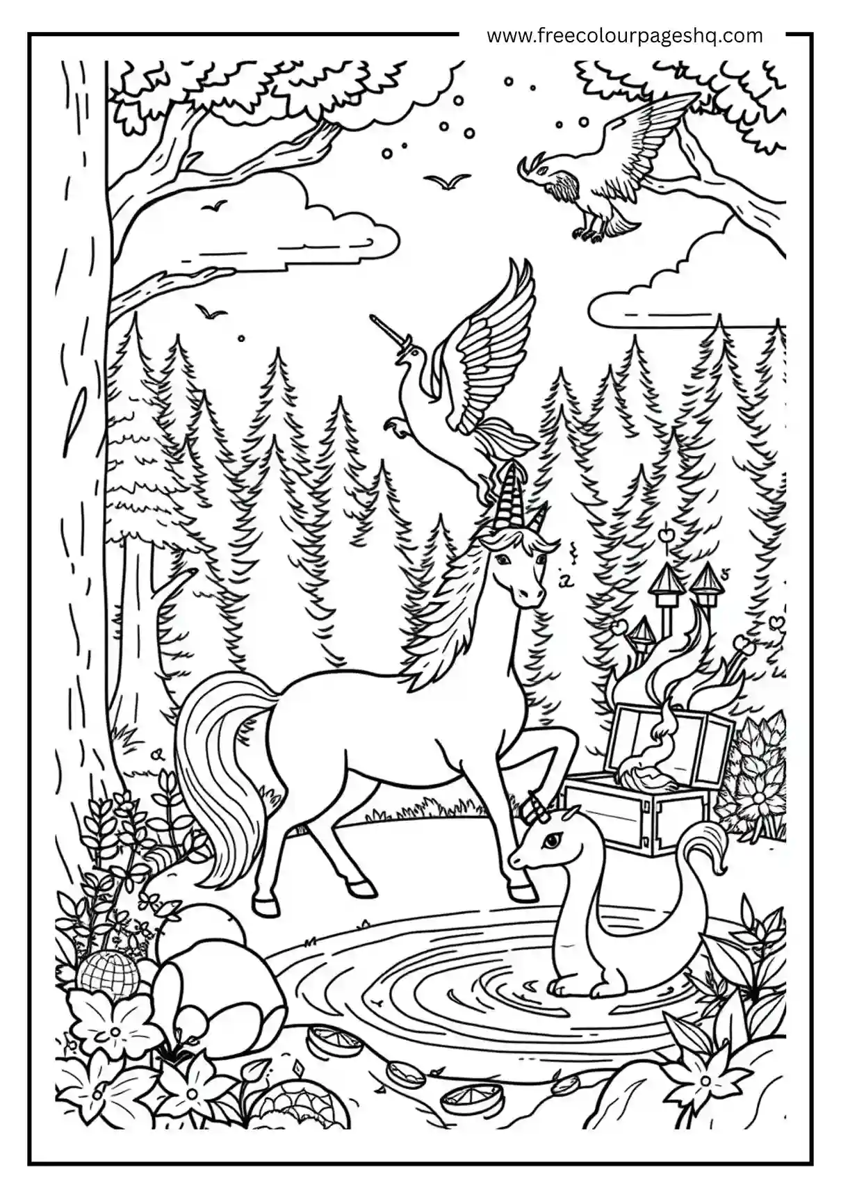 Unicorn and Treasure Chest