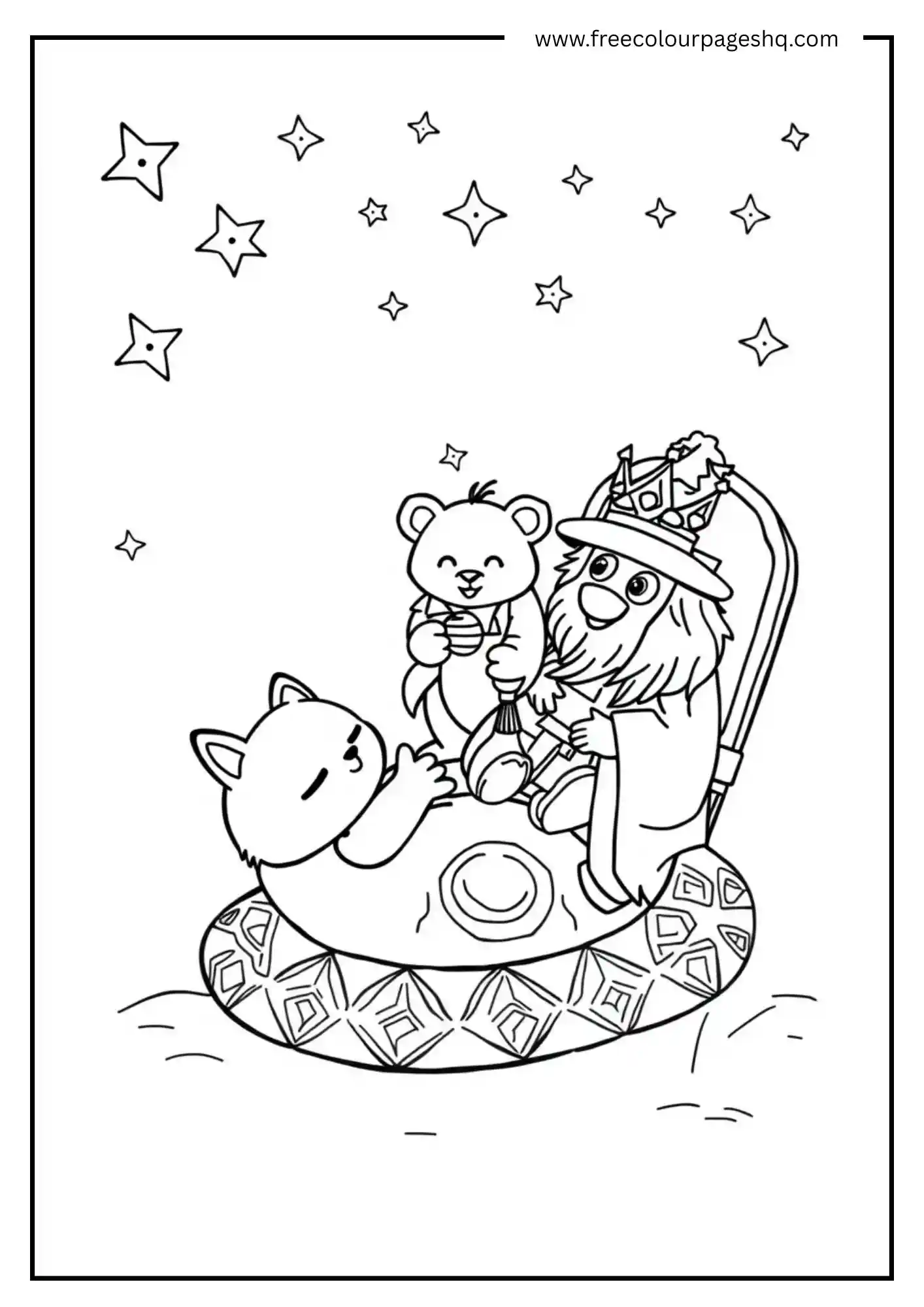 Wizard, Bear, and Cat