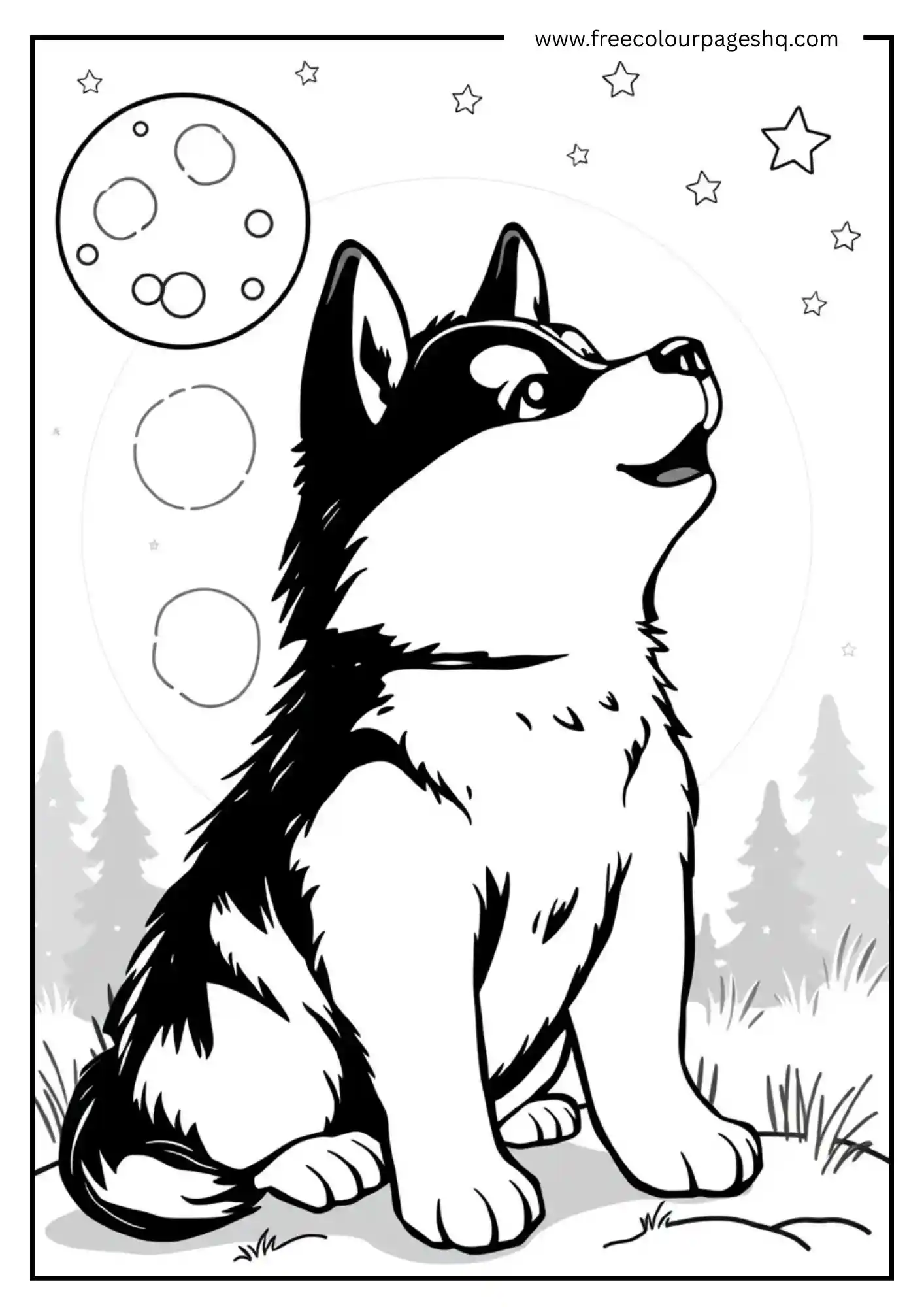 Baby Wolf Pup Moonlight
