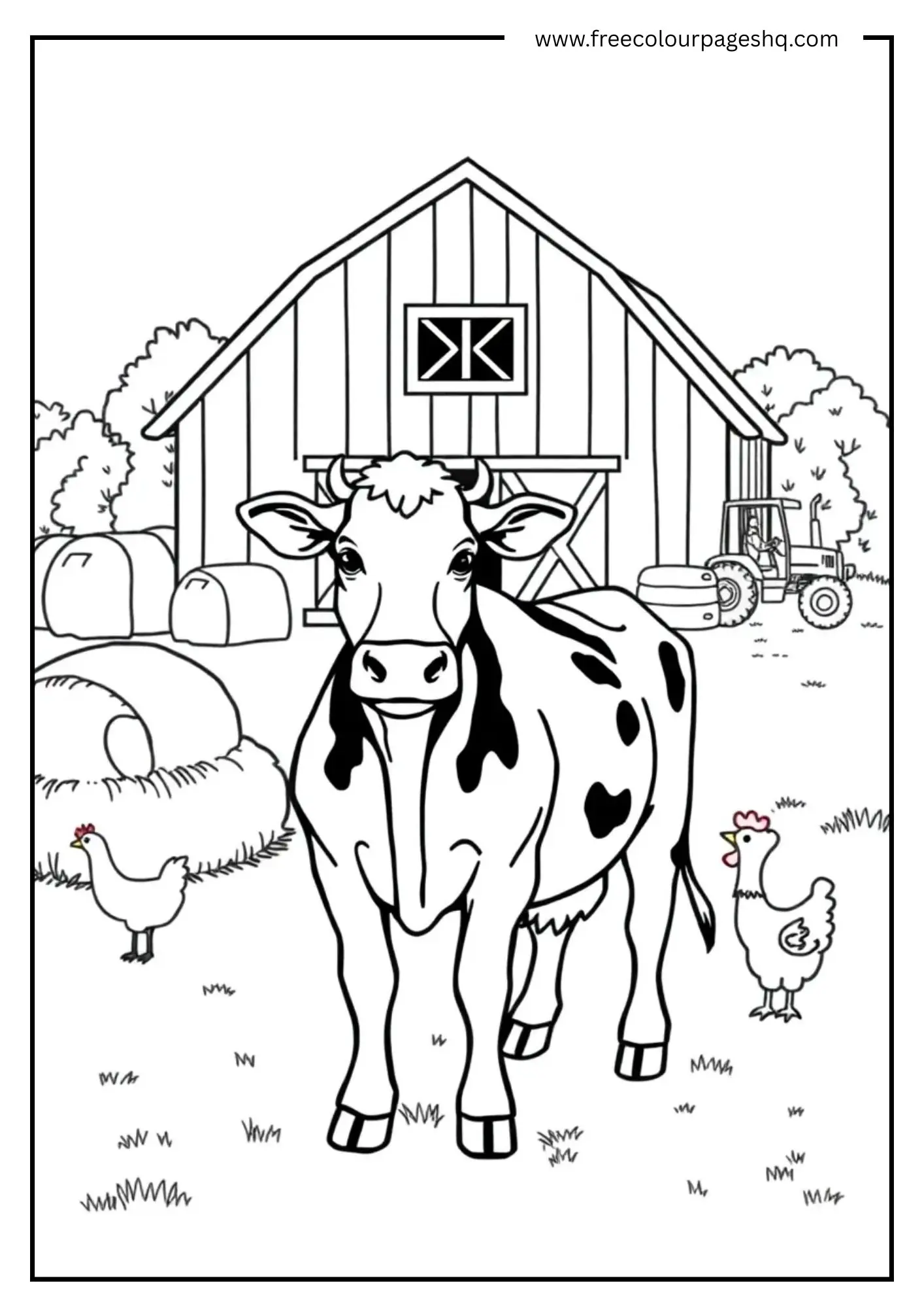 Barnyard Cow Scene Barnyard Cow Scene