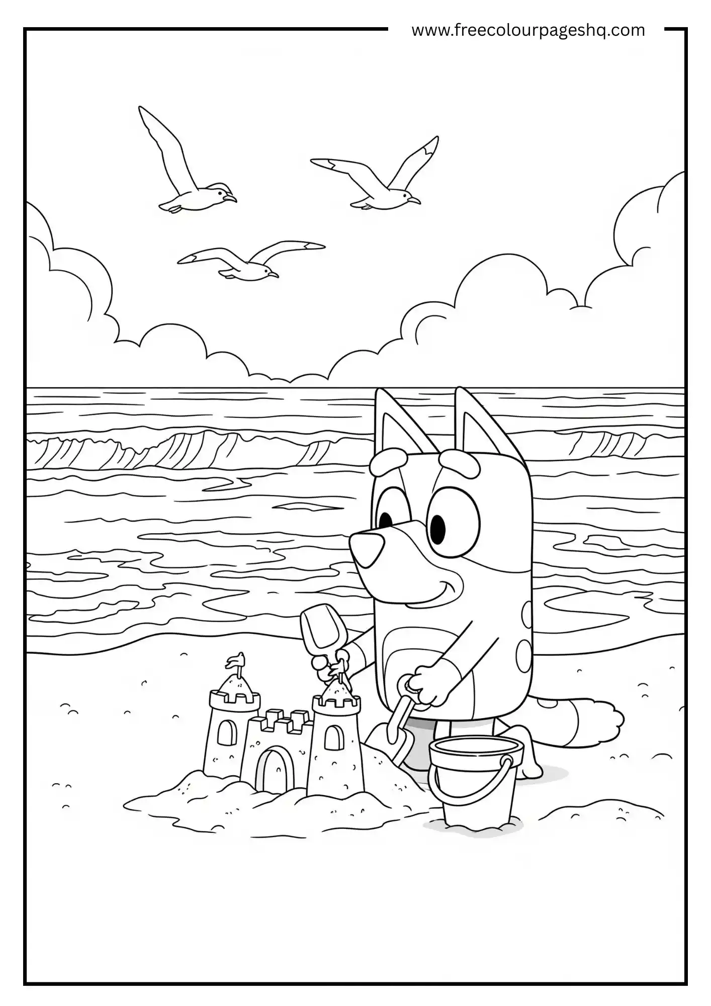 Bluey Building Sandcastle