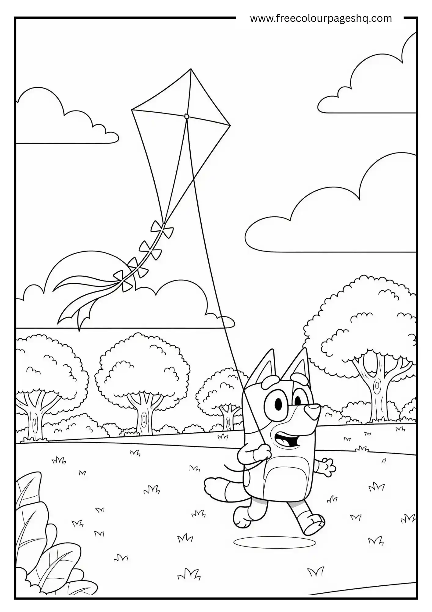 Bluey Flying a Kite