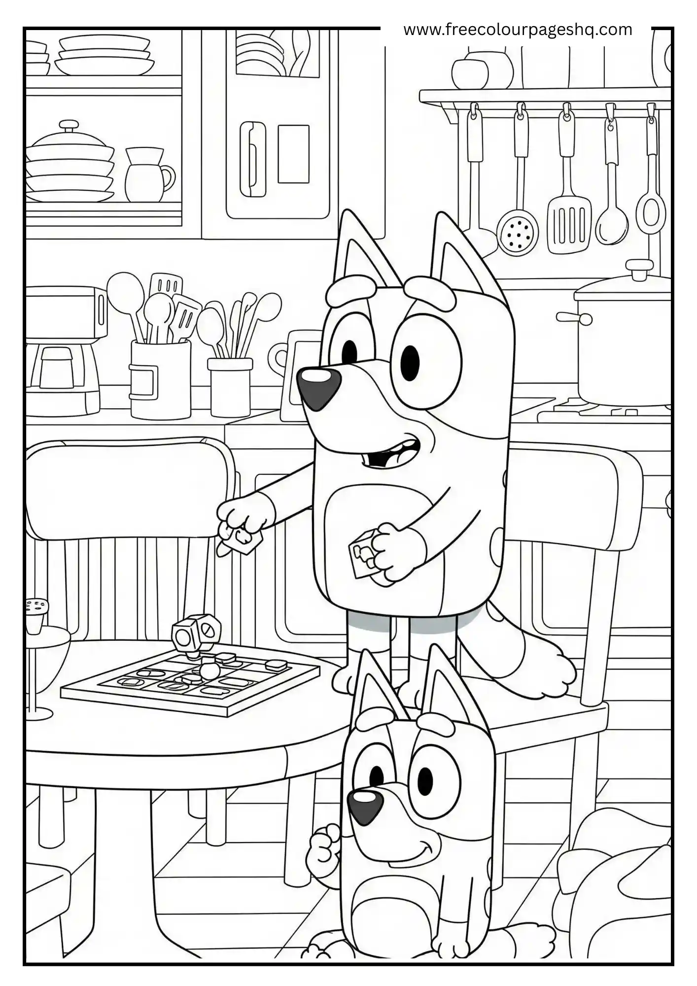 Bluey Playing in the Kitchen