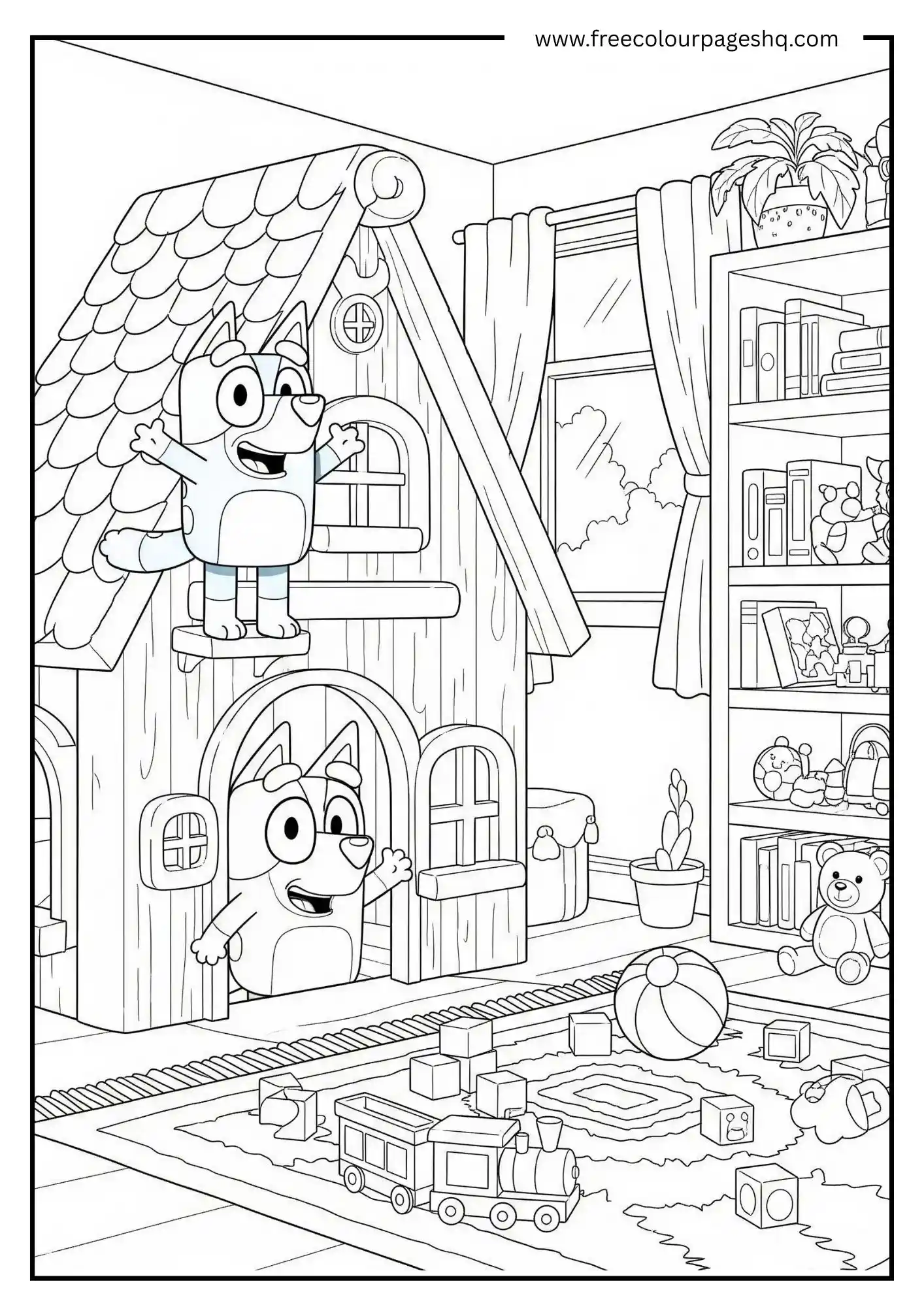 Bluey and Bingo in the Cubby House