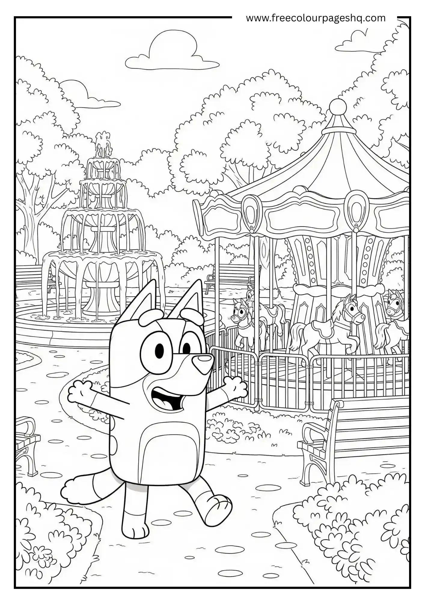 Bluey on Merry-Go-Round
