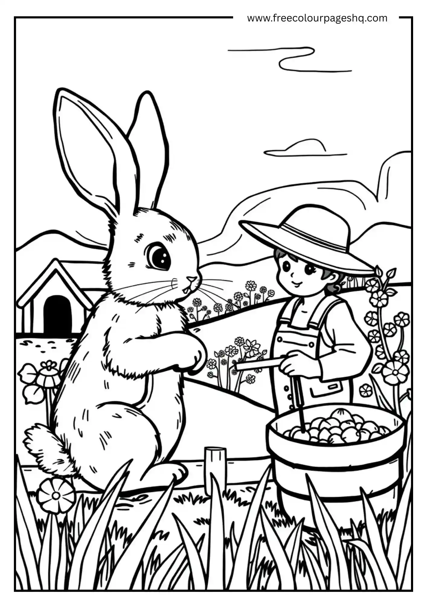 Bunny and farmer