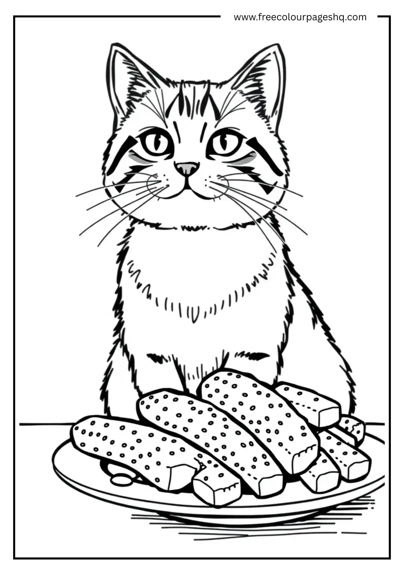 Cat with Fish Sticks