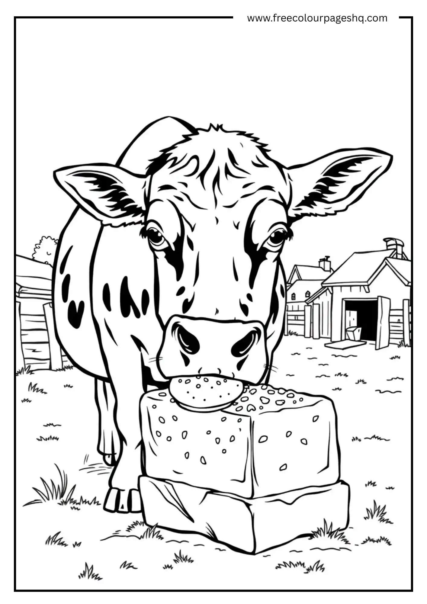 Cow Licking Salt Block Cow Licking Salt Block