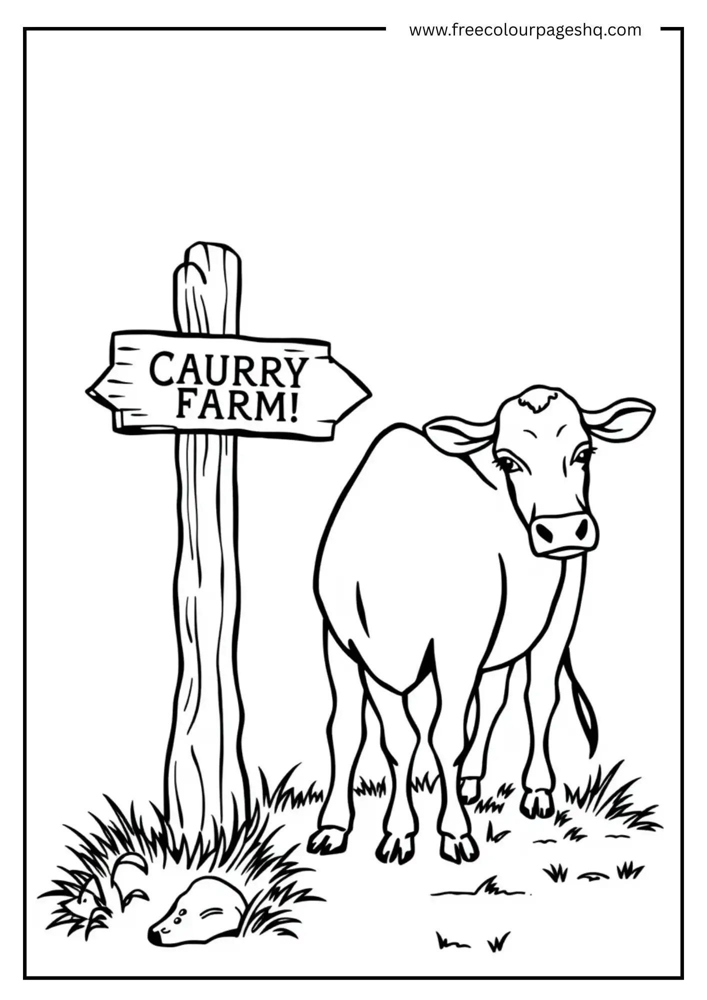 Cow and Country Post Sign Cow and Country Post Sign