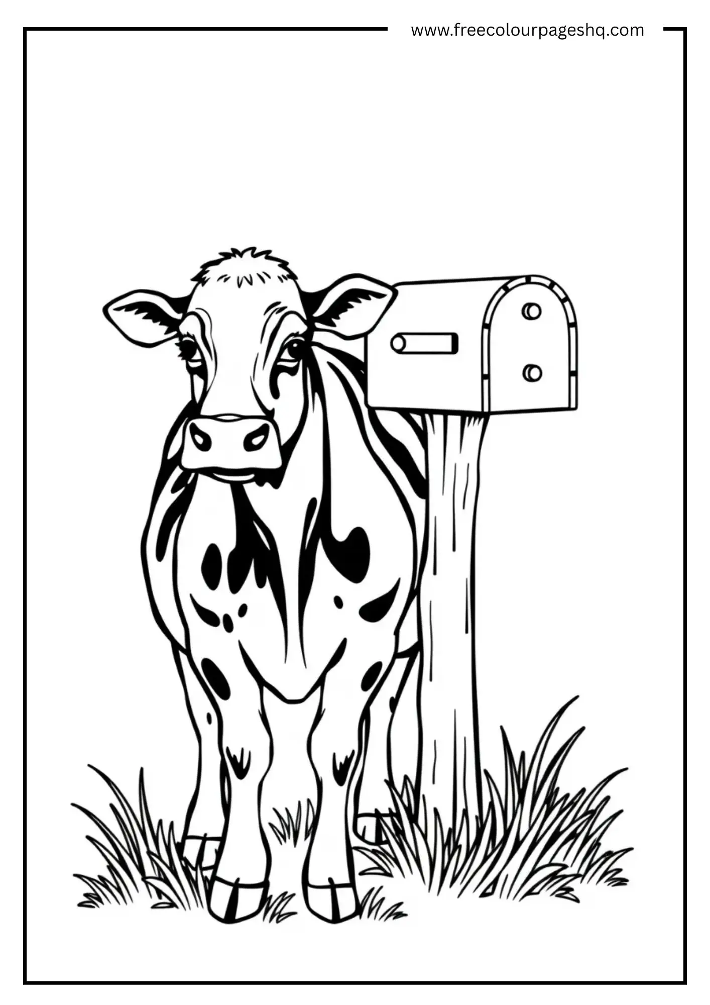 Cow beside Mailbox Cow beside Mailbox