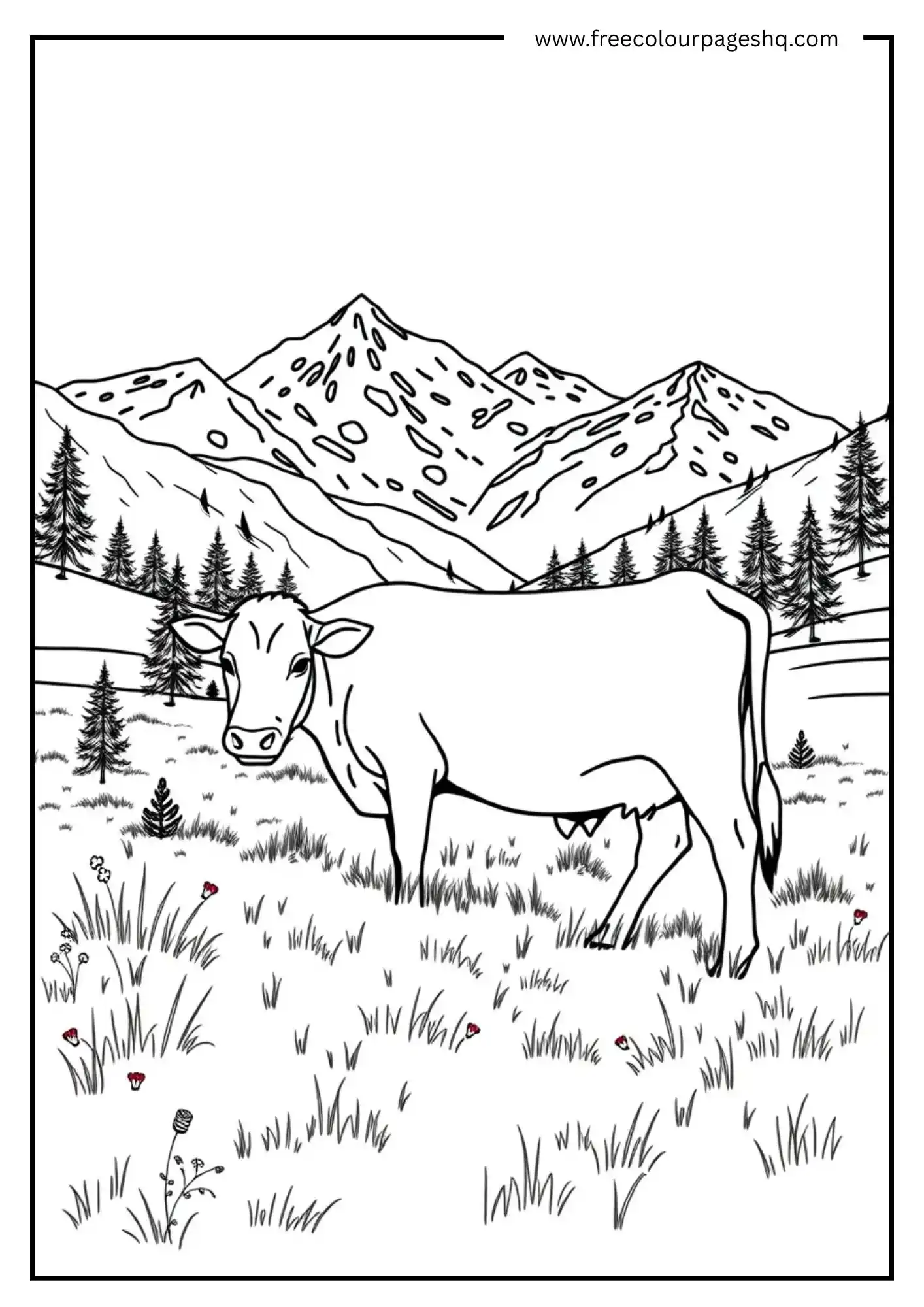 Cow in Mountain Meadow Cow in Mountain Meadow