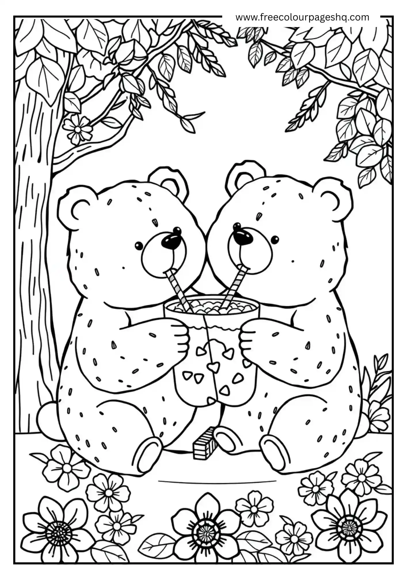 Cute Bears Making Boba Tea