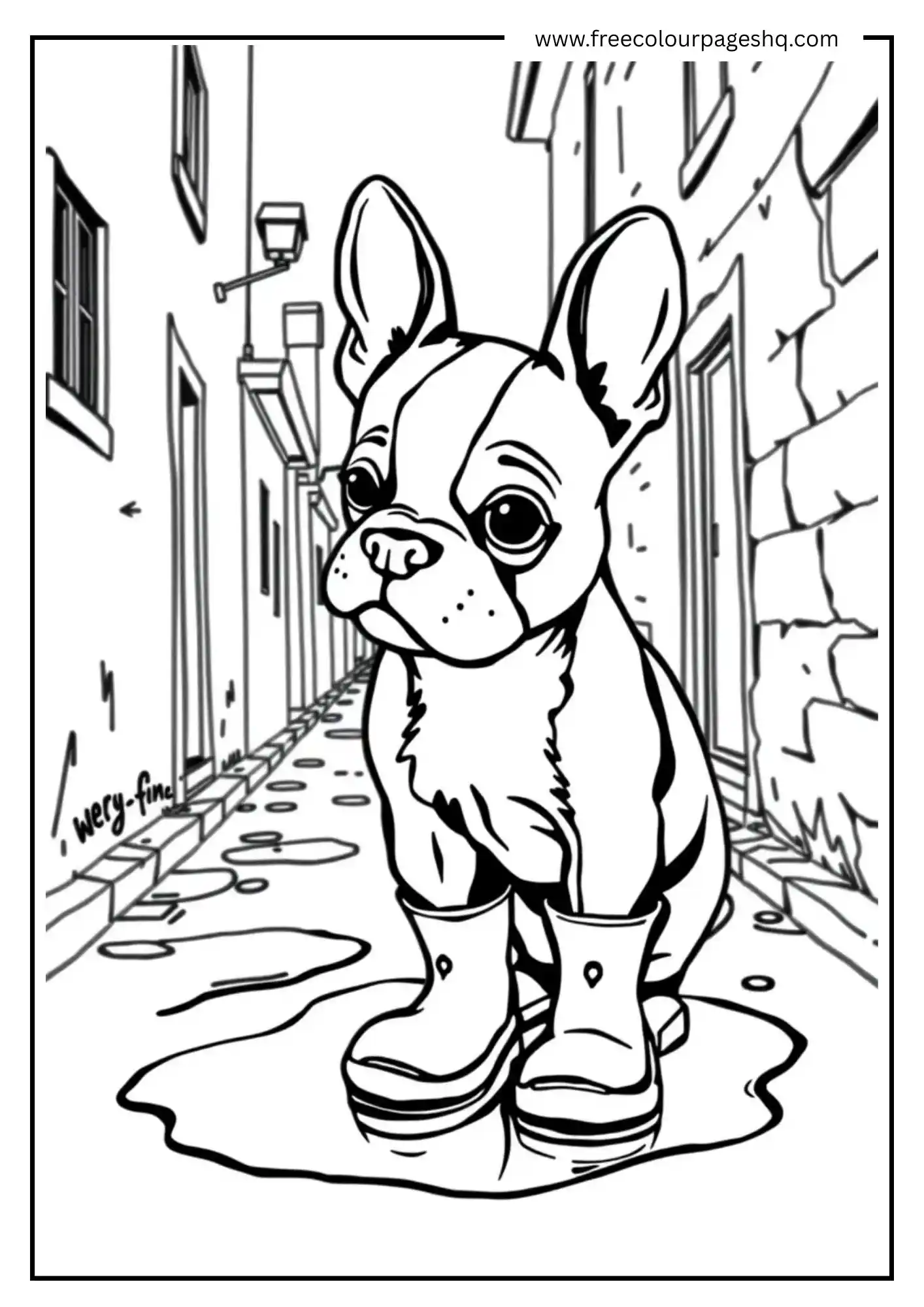 Cute Puppy in Rain Boots