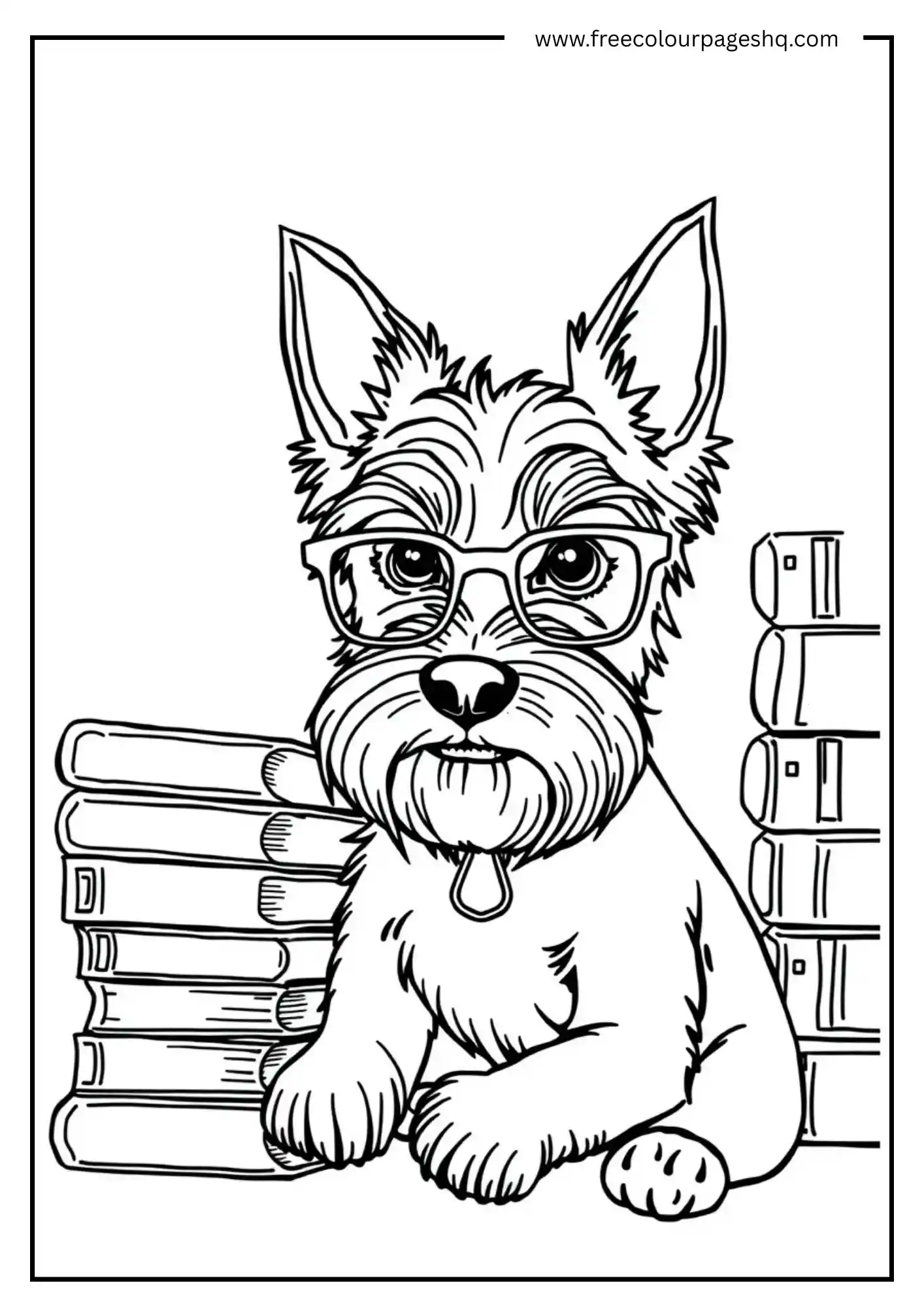 Dog with Books