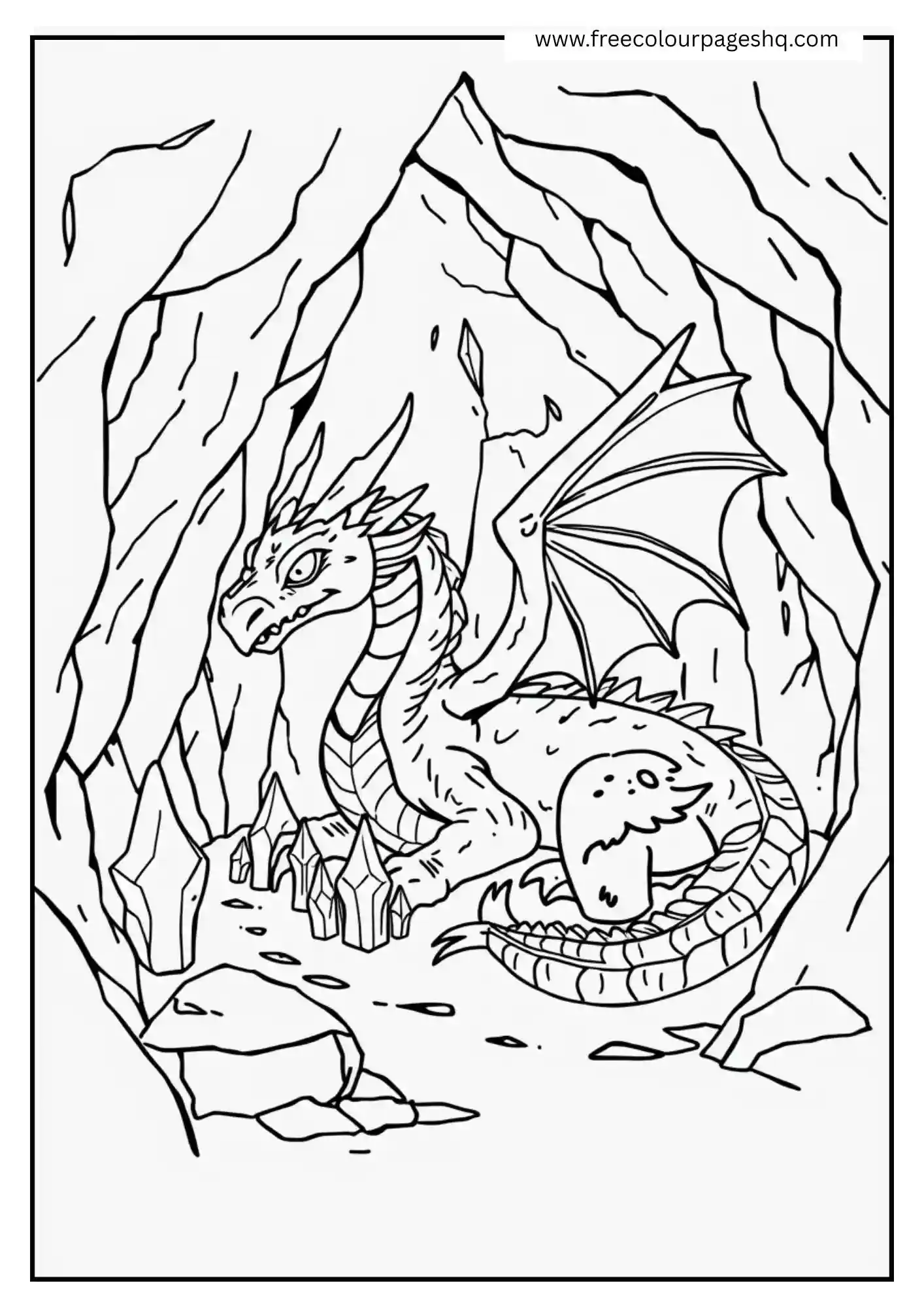 Dragon Guarding a Cave of Treasures