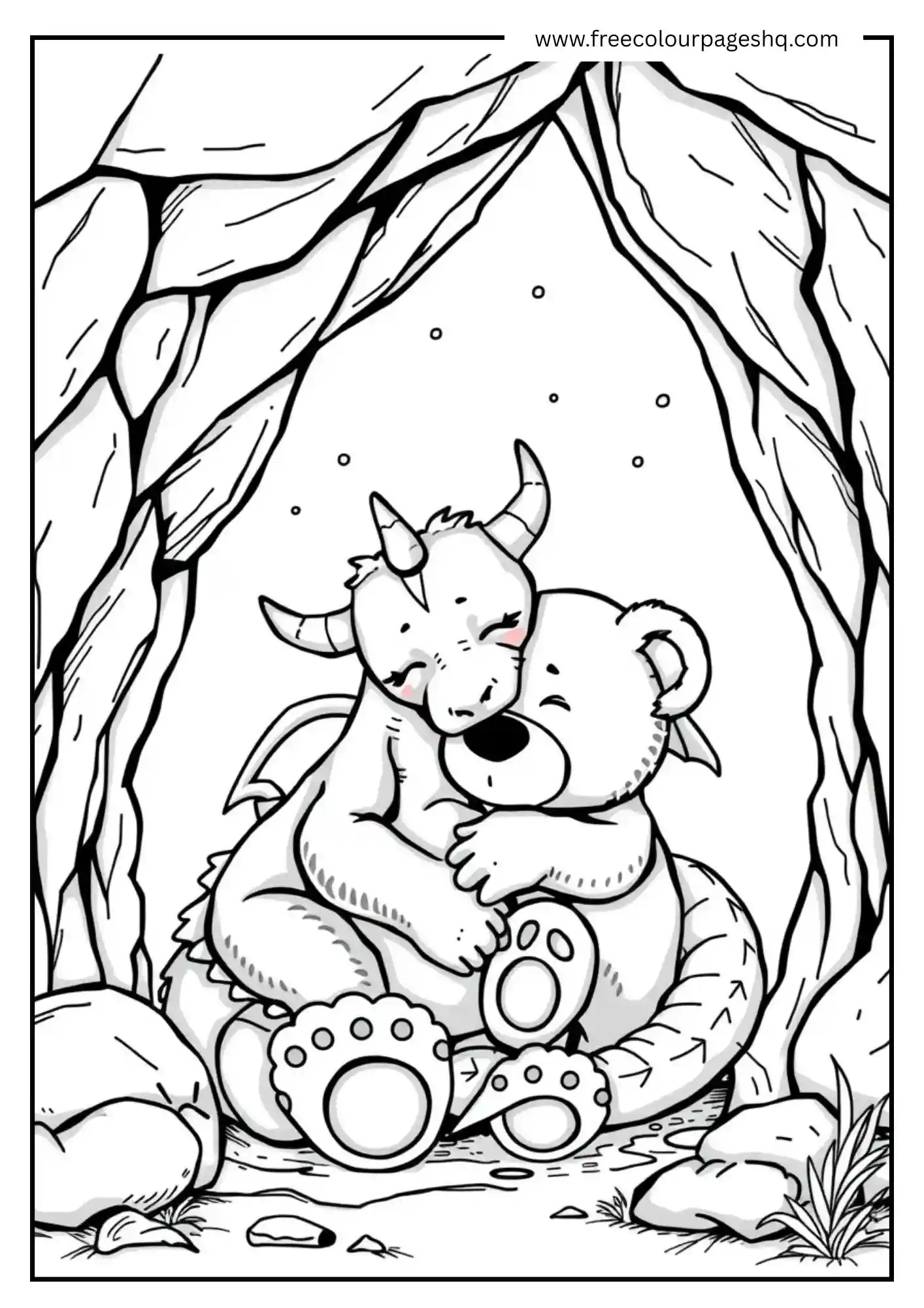 Dragon Hugging a Teddy Bear
