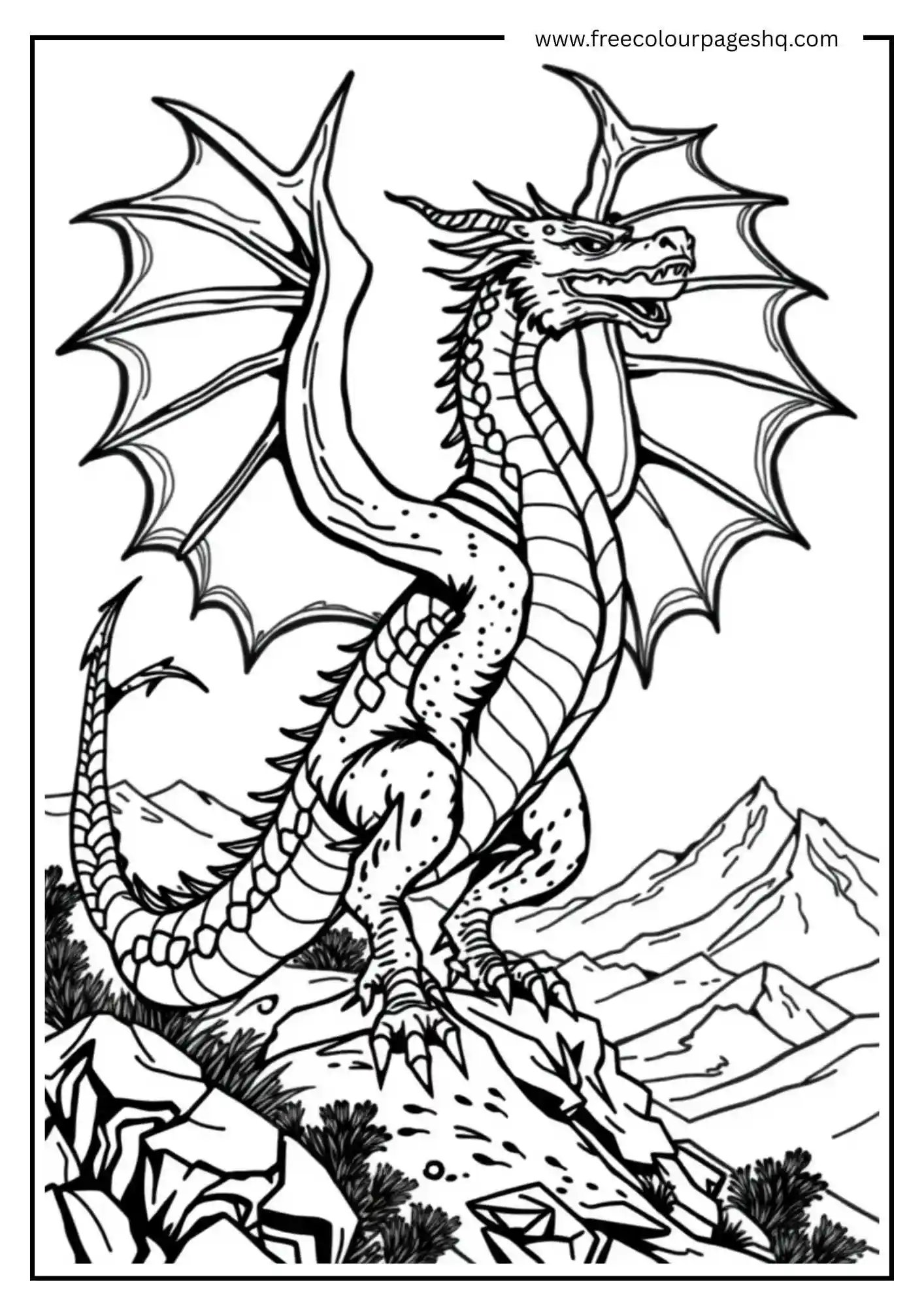 Dragon atop a Mountain Peak