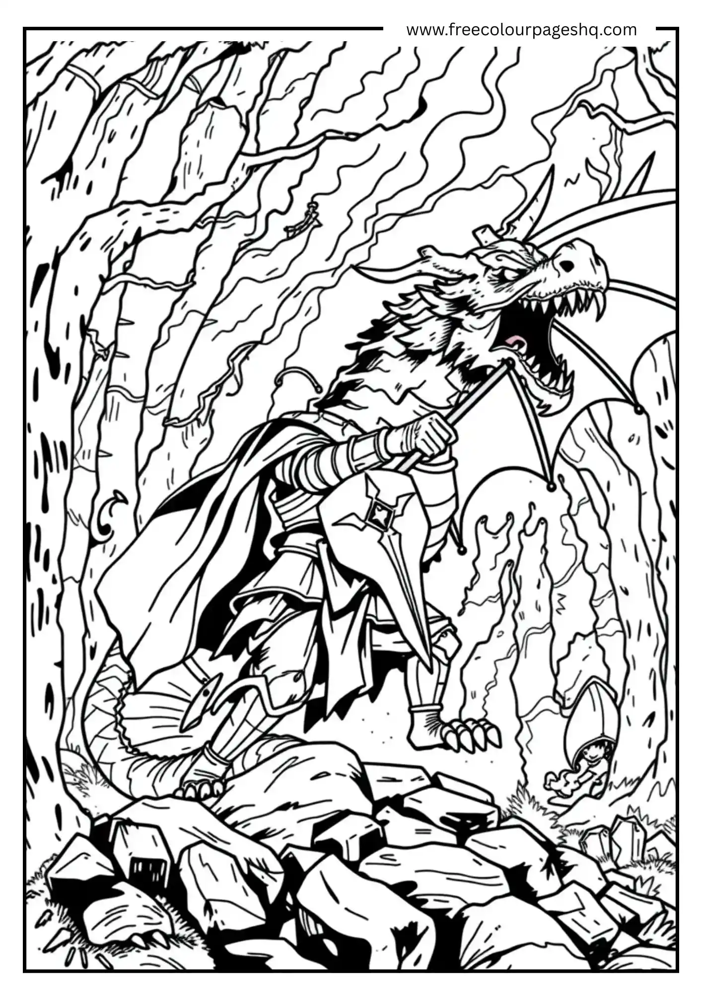Dragon in Armor with Sword