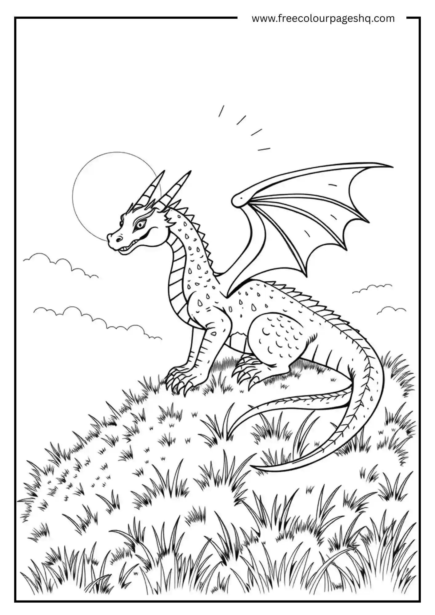 Dragon on a Grassy Hill