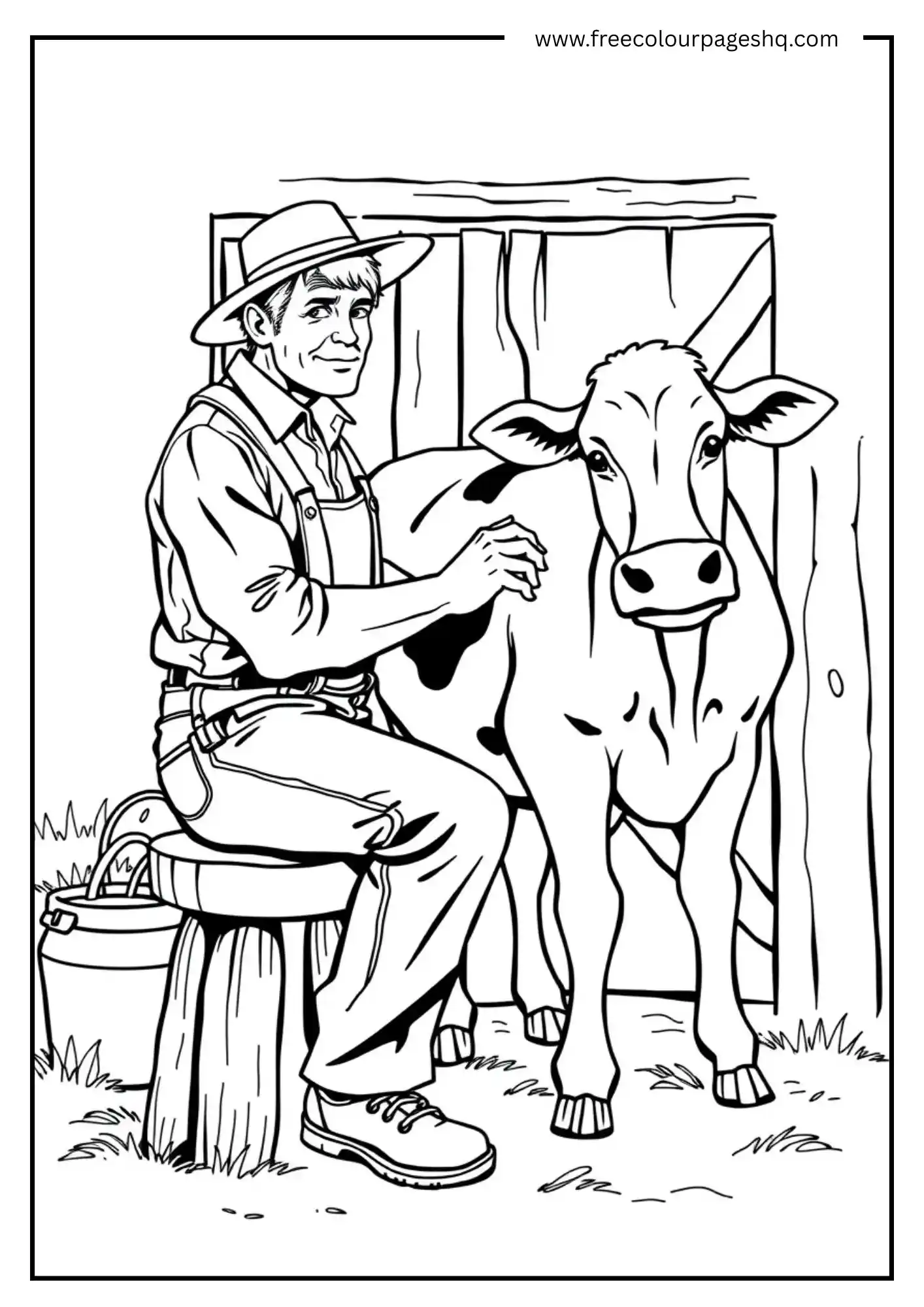 Farmer Milking Cow Farmer Milking Cow