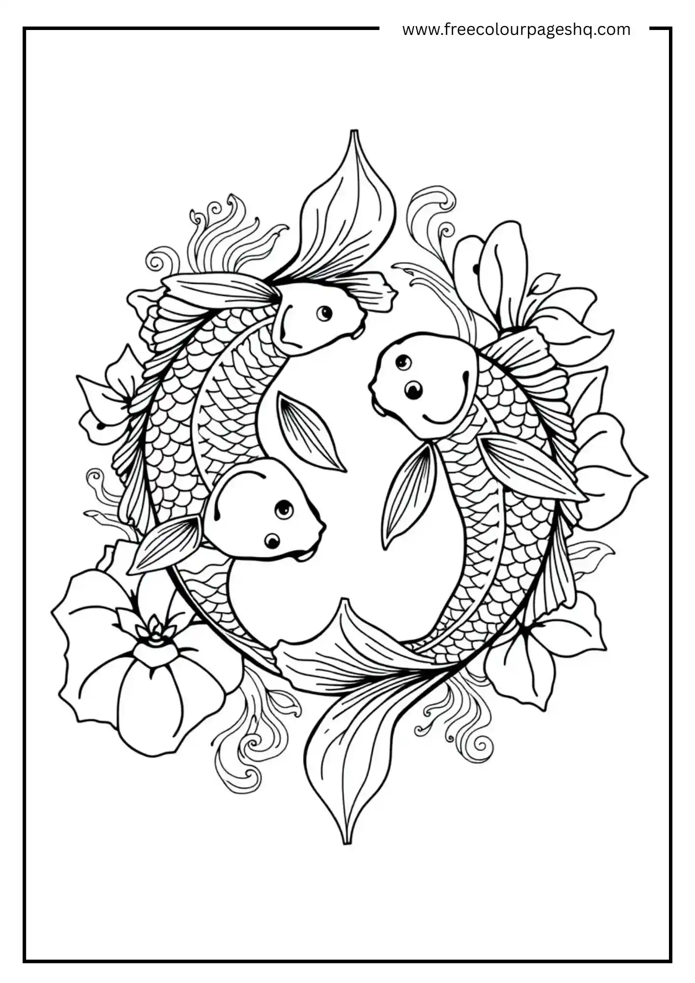 Flowing Koi Fish