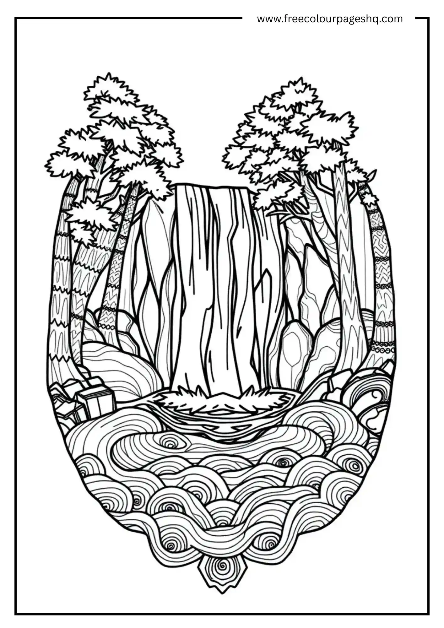 Forest Waterfall Mandala