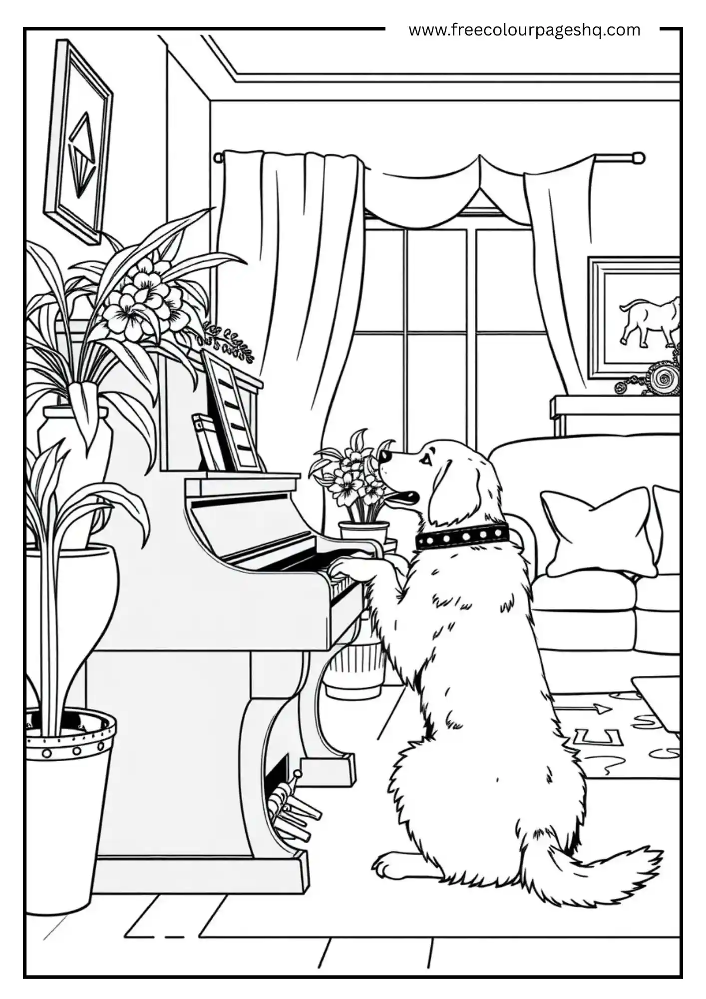Fun Piano Dog
