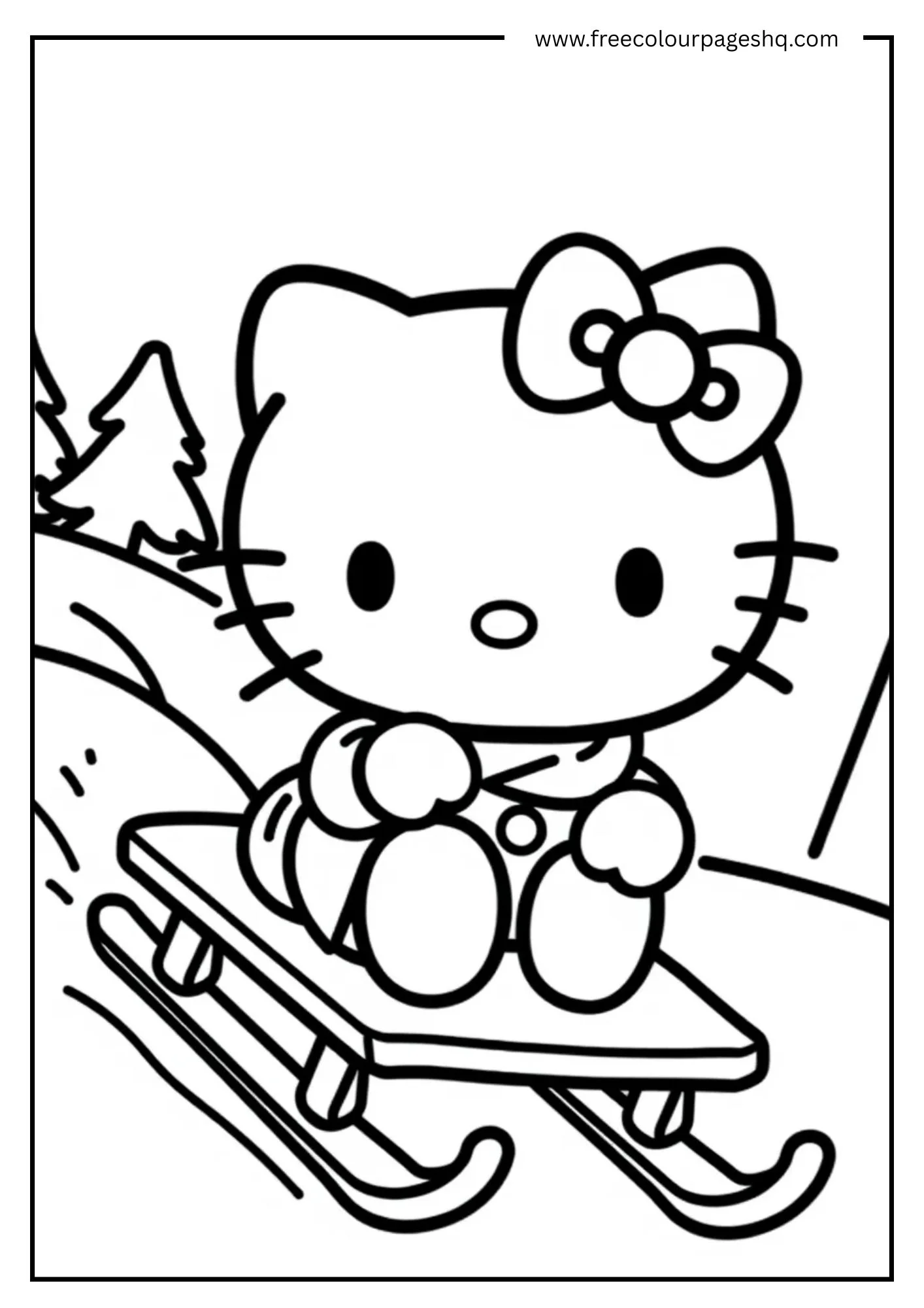 Hello Kitty Sledding