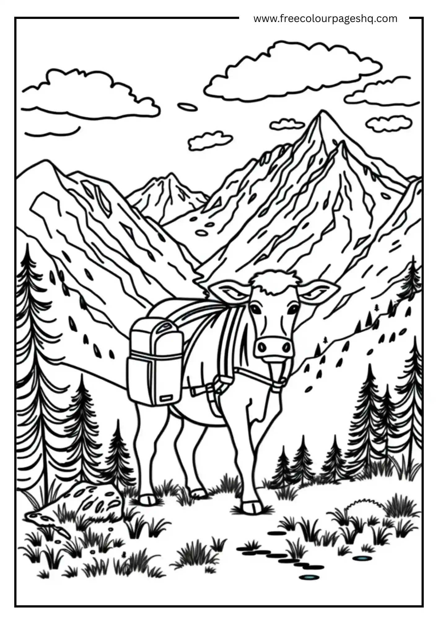 Hiking Cow With Backpack Hiking Cow With Backpack