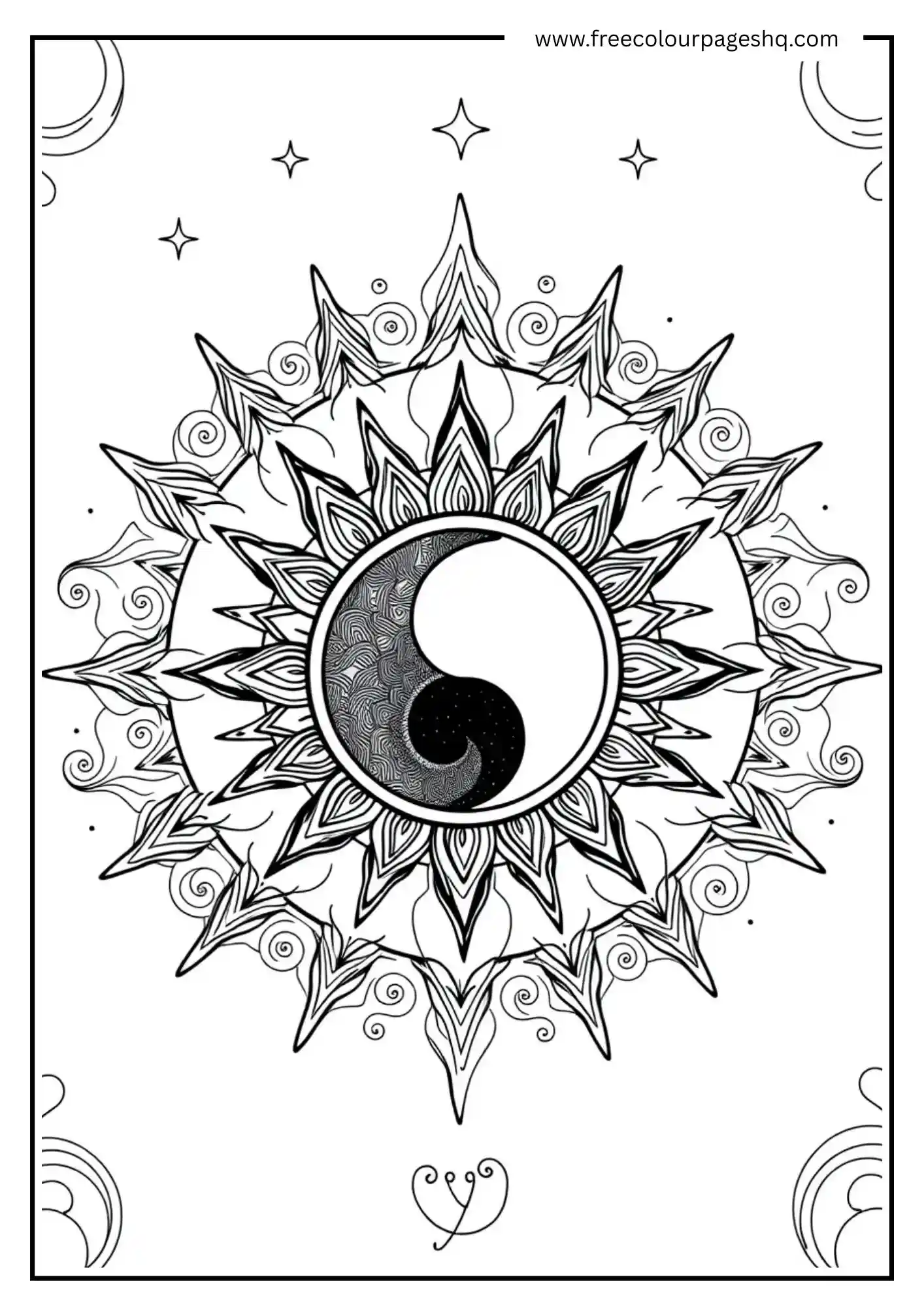 Intricate Sun and Moon